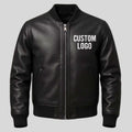 Custom Embroidered Sheepskin Leather Bomber Jacket | Handmade