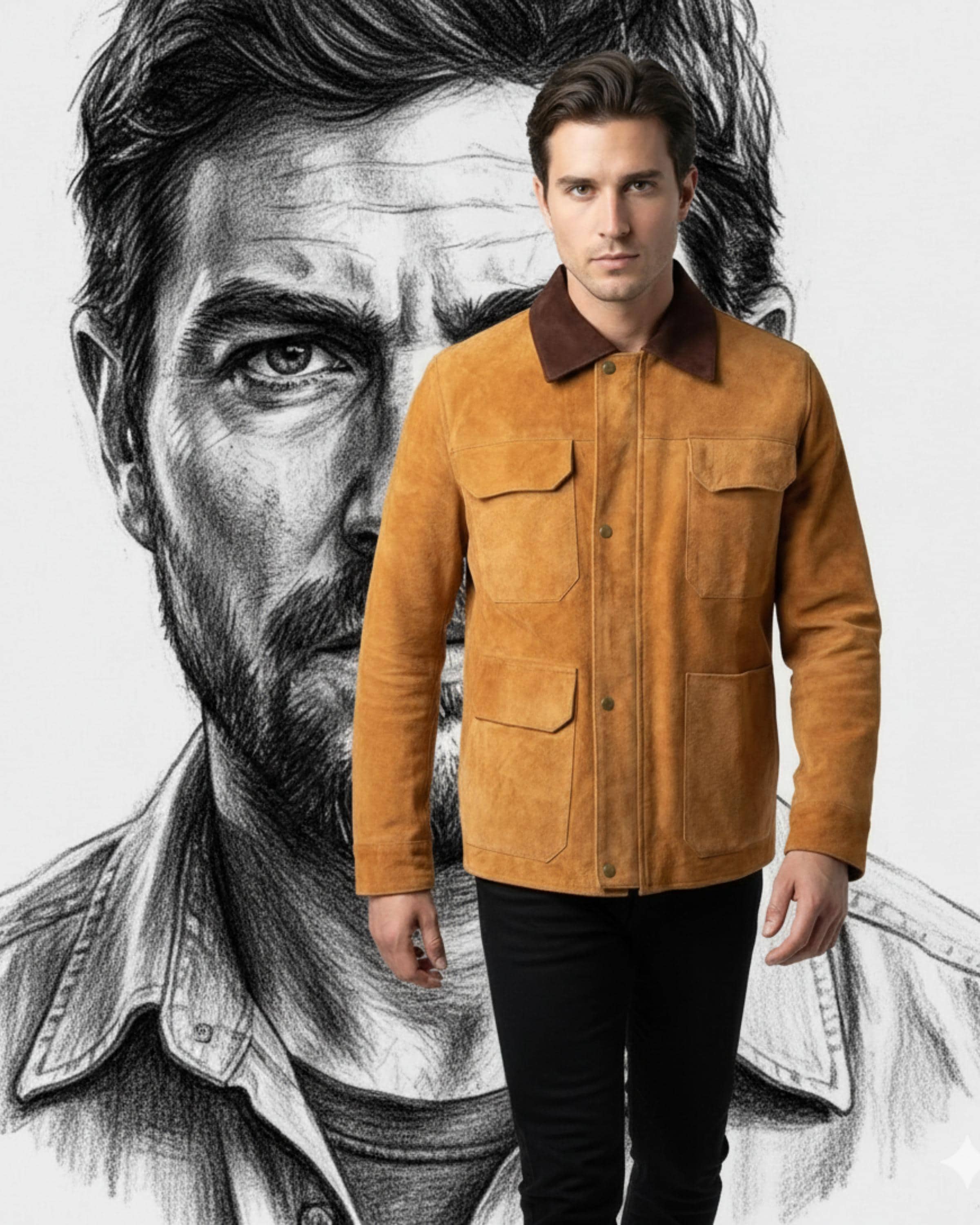Joel Miller TLOU Jacket | The Last of Us Brown Suede Leather Coat | Handmade Cosplay Costume | Gift for Him