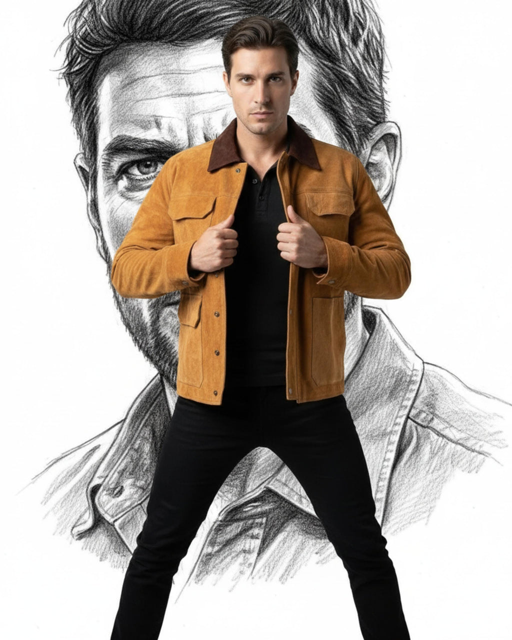 Joel Miller TLOU Jacket | The Last of Us Brown Suede Leather Coat | Handmade Cosplay Costume | Gift for Him