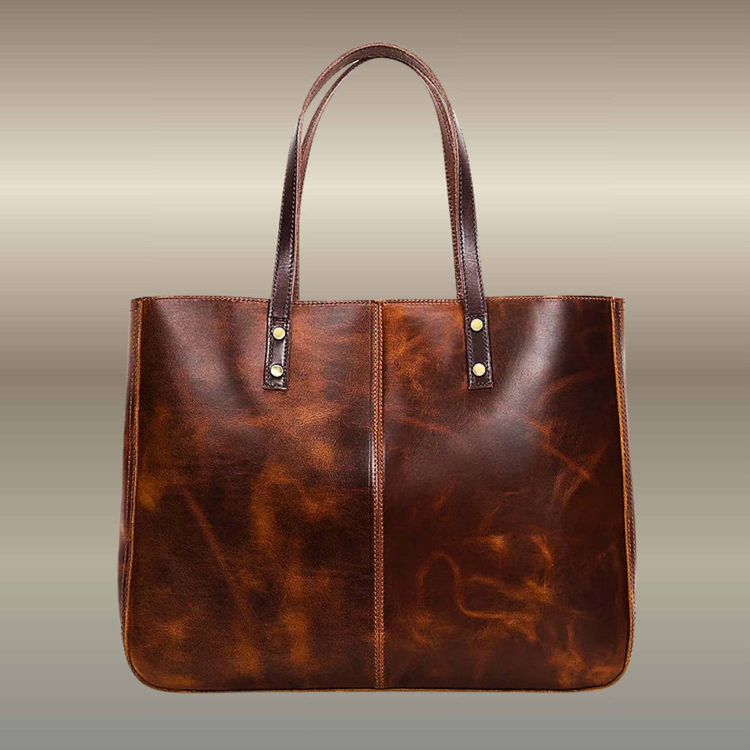 Personalized Full Grain Leather Tote for Women | Large Work & Laptop Shoulder Bag | Handmade Business Purse | Gift for Her
