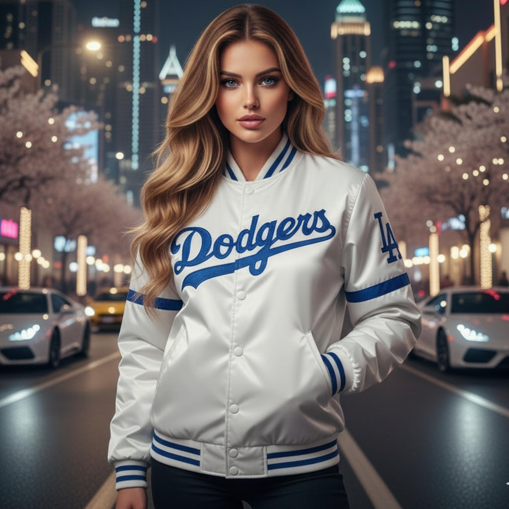 Los Angeles Dodgers Satin Varsity Jacket | Royal Blue Baseball Bomber Inspired Vintage Jacket | Limited Edition | Gift for Him