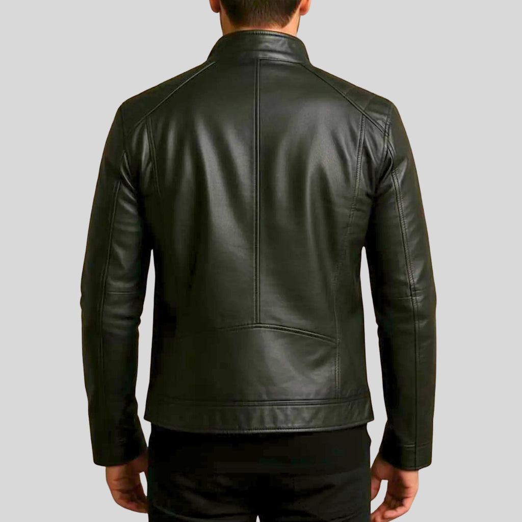 Men’s Handmade Black Lambskin Leather Moto Jacket | Slim Fit Motorcycle Biker Outerwear