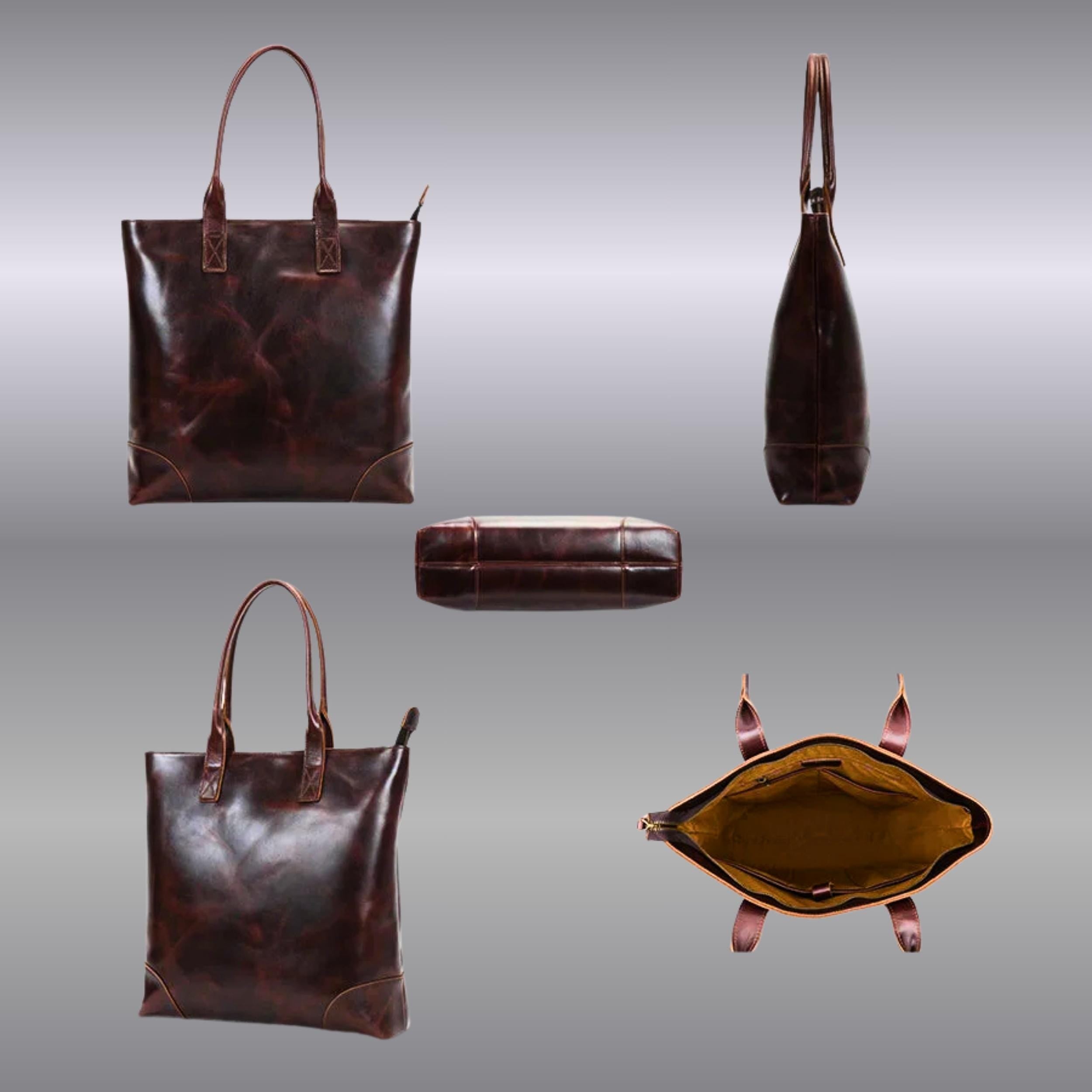 Personalized Leather Tote Bag for Women | Large Leather Work Tote | Laptop Shoulder Bag | Handmade Purse | Gift for Her | Gift for Mom