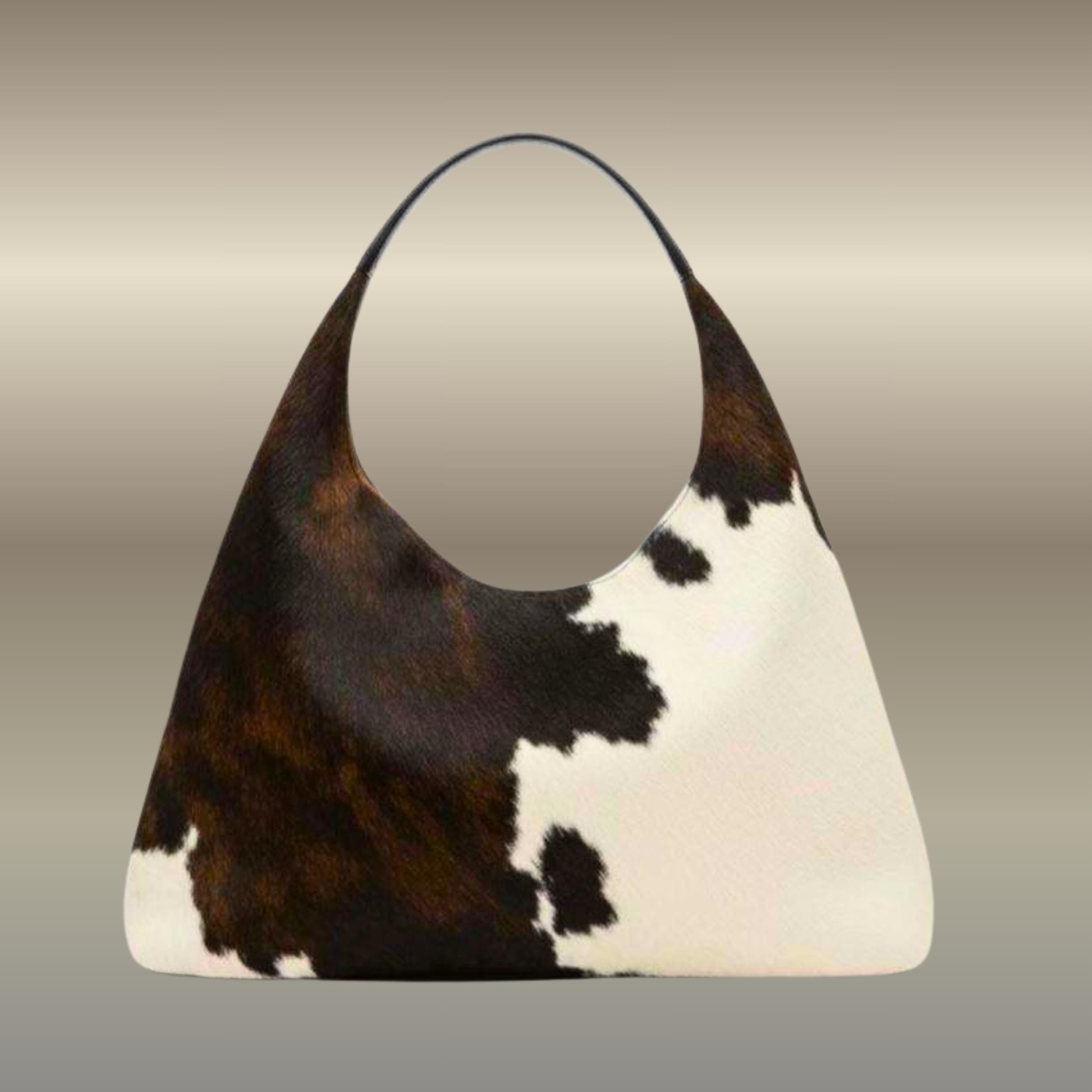 Cow Print Leather Hobo Bag for Women | Cowhide Shoulder Bag | Western Slouchy Tote | Large Everyday Handbag | Gift for Her