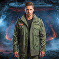 Mens John Rambo First Blood Sylvester Stallone Jacket | M65 Military US Army Olive Green Black Cotton Coat