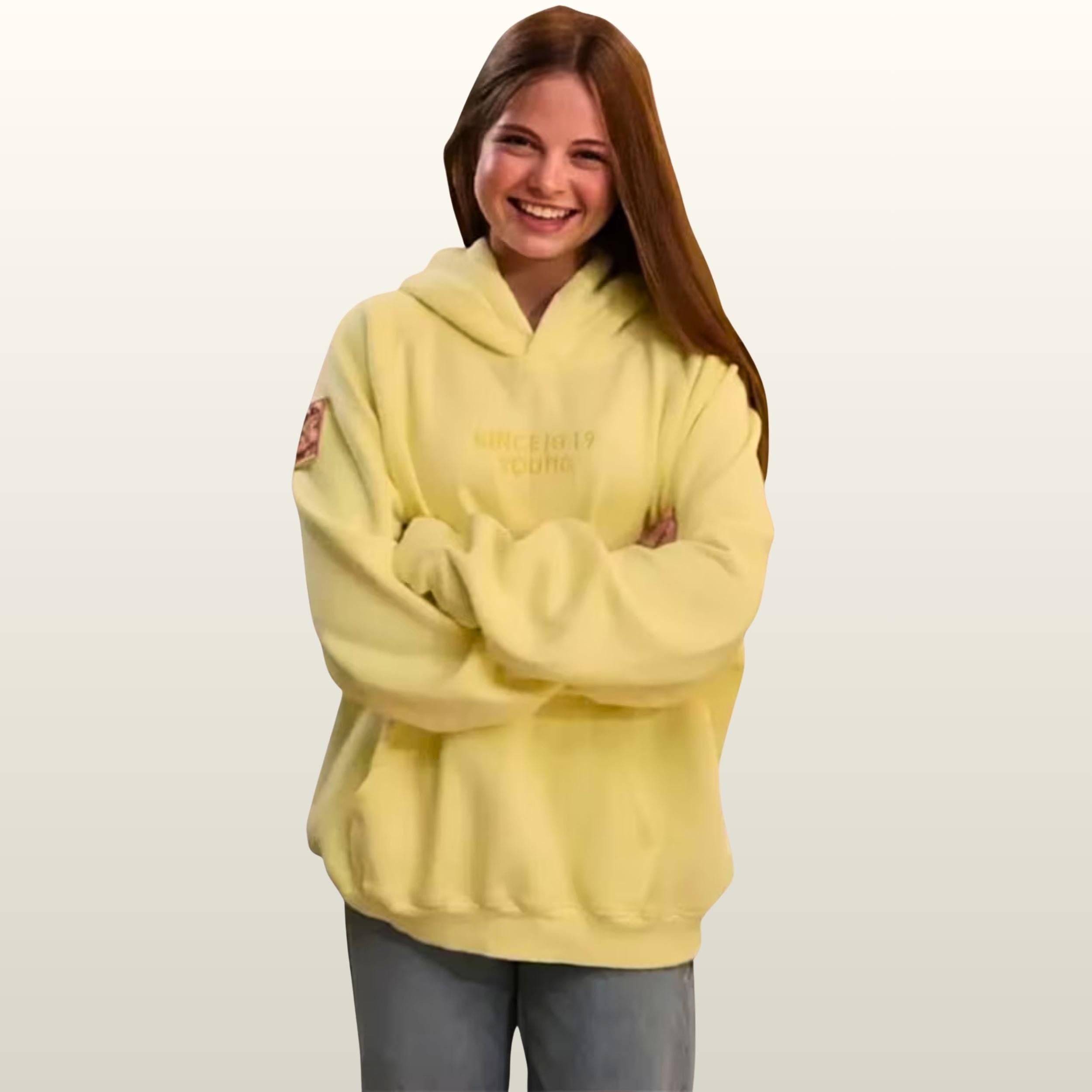 Sincerely Yours Salish Matter Yellow Hoodie | Pullover Sweatshirt | Fleece Jacket with Rose Patch and Heart Emblem | Fan Gift