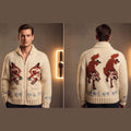 Handmade Wool Wolf Cardigan Sweater | Mary Maxim Inspired Nordic Knit Jacket