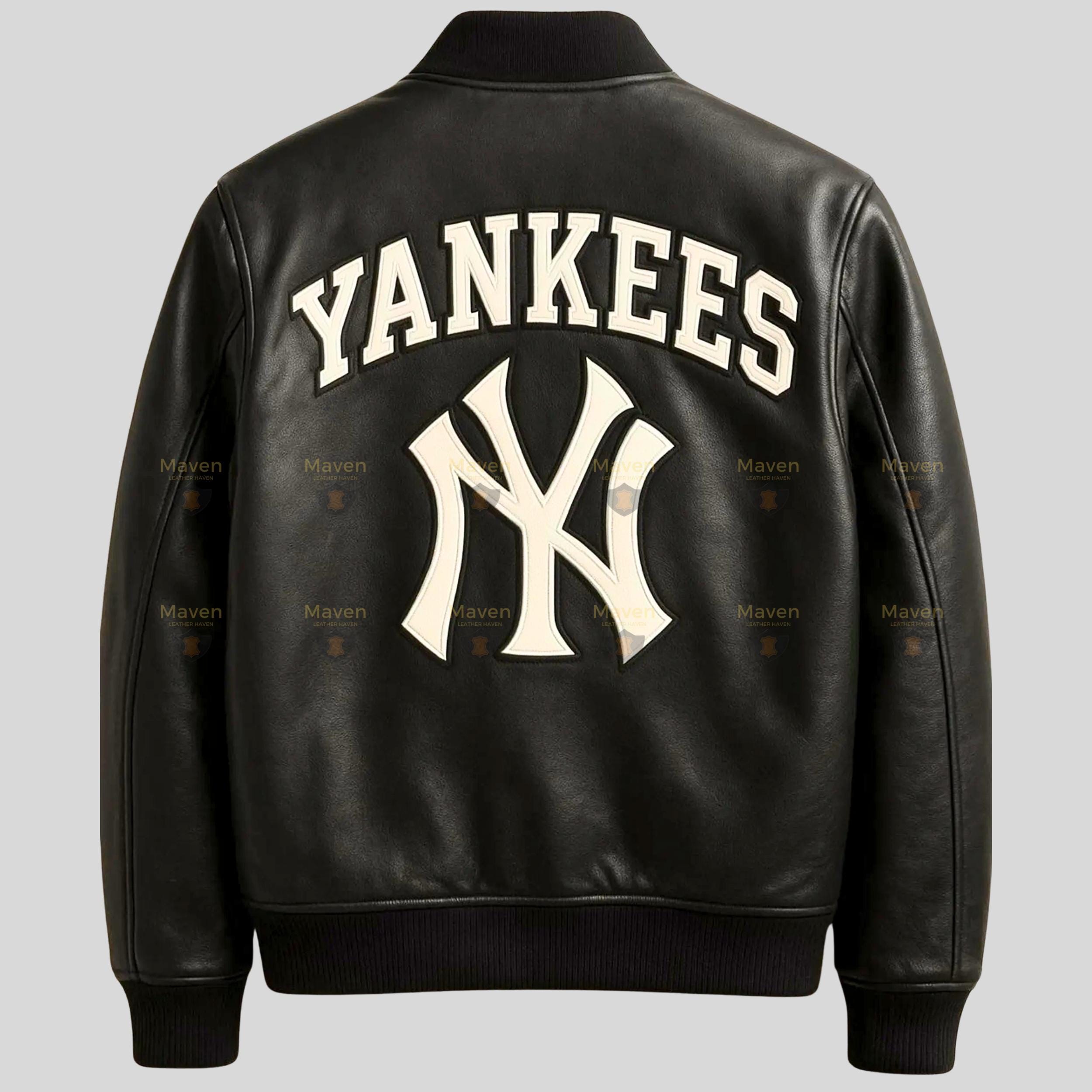 Custom Embroidered Sheepskin Leather Bomber Jacket | Handmade