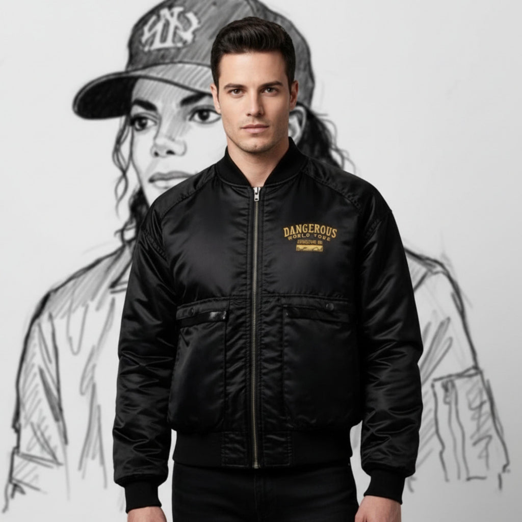 Michael Jackson Dangerous World Tour Jacket | MJ Pepsi Inspired Bomber Jacket | Retro Pop Star Cosplay Outerwear