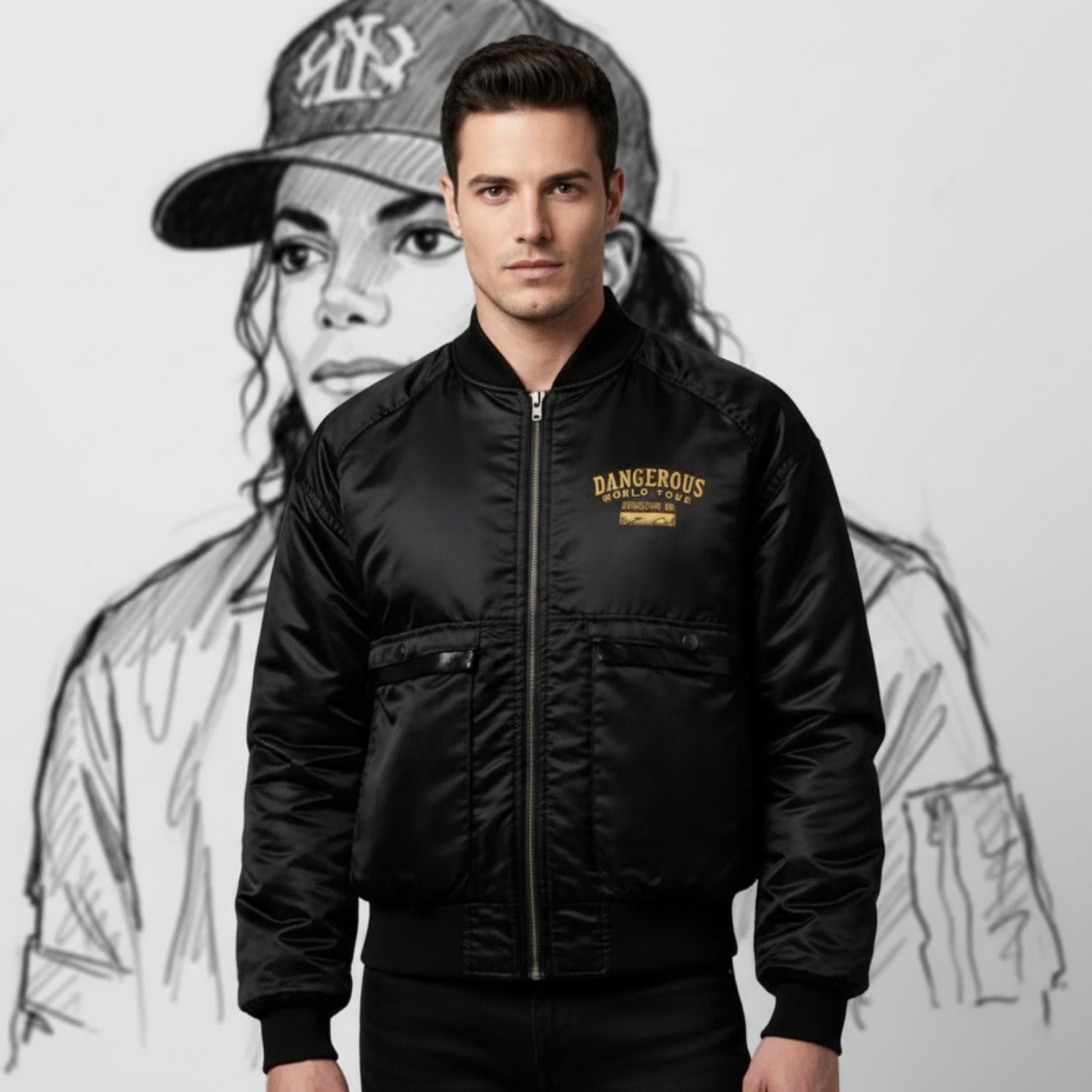Michael Jackson Dangerous World Tour Jacket | MJ Pepsi Inspired Bomber Jacket | Retro Pop Star Cosplay Outerwear