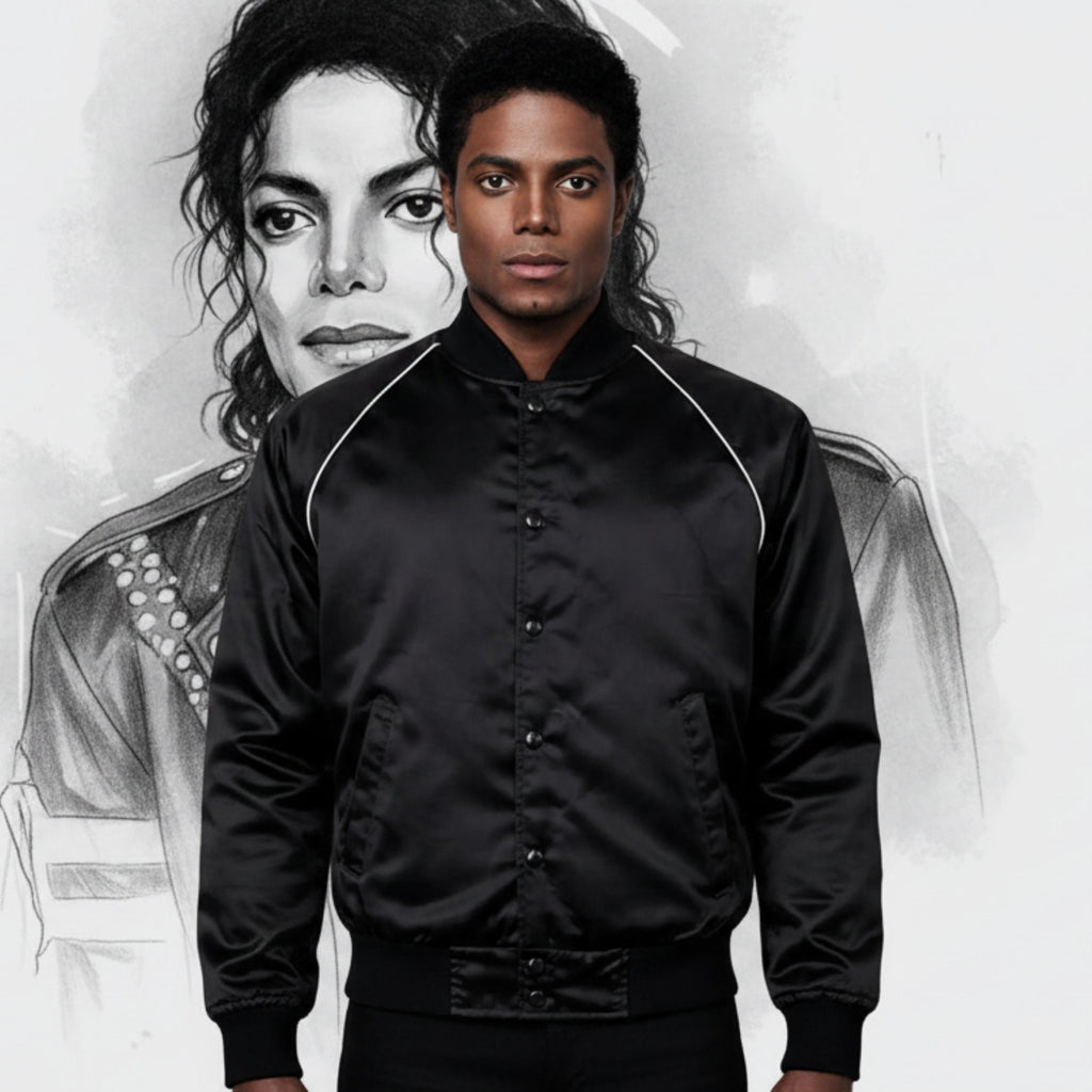 Michael Jackson 1984 Victory Tour Jacket | MJ The Jacksons Satin Bomber Jacket | Vintage Pop Star Outerwear