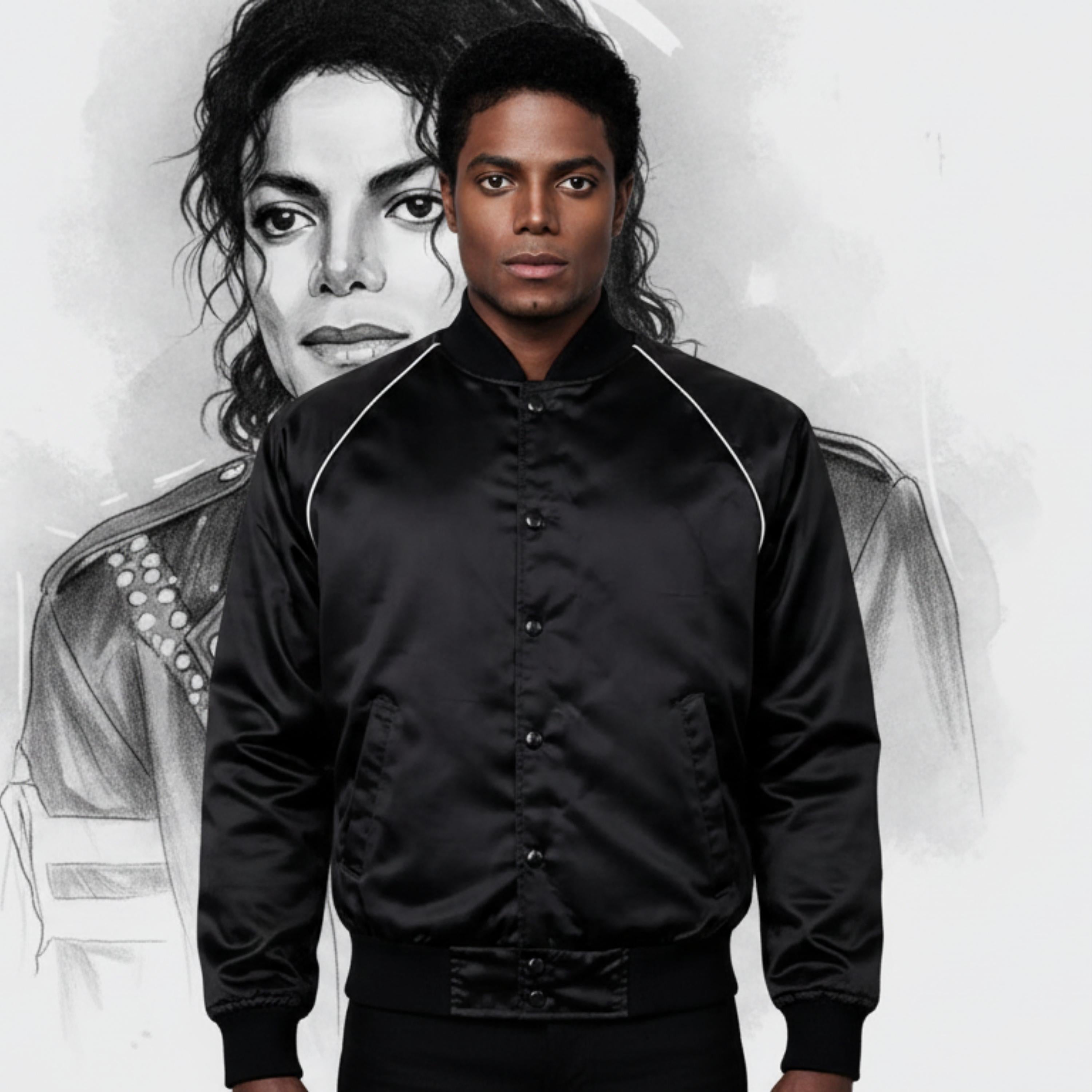 Michael Jackson 1984 Victory Tour Jacket | MJ The Jacksons Satin Bomber Jacket | Vintage Pop Star Outerwear