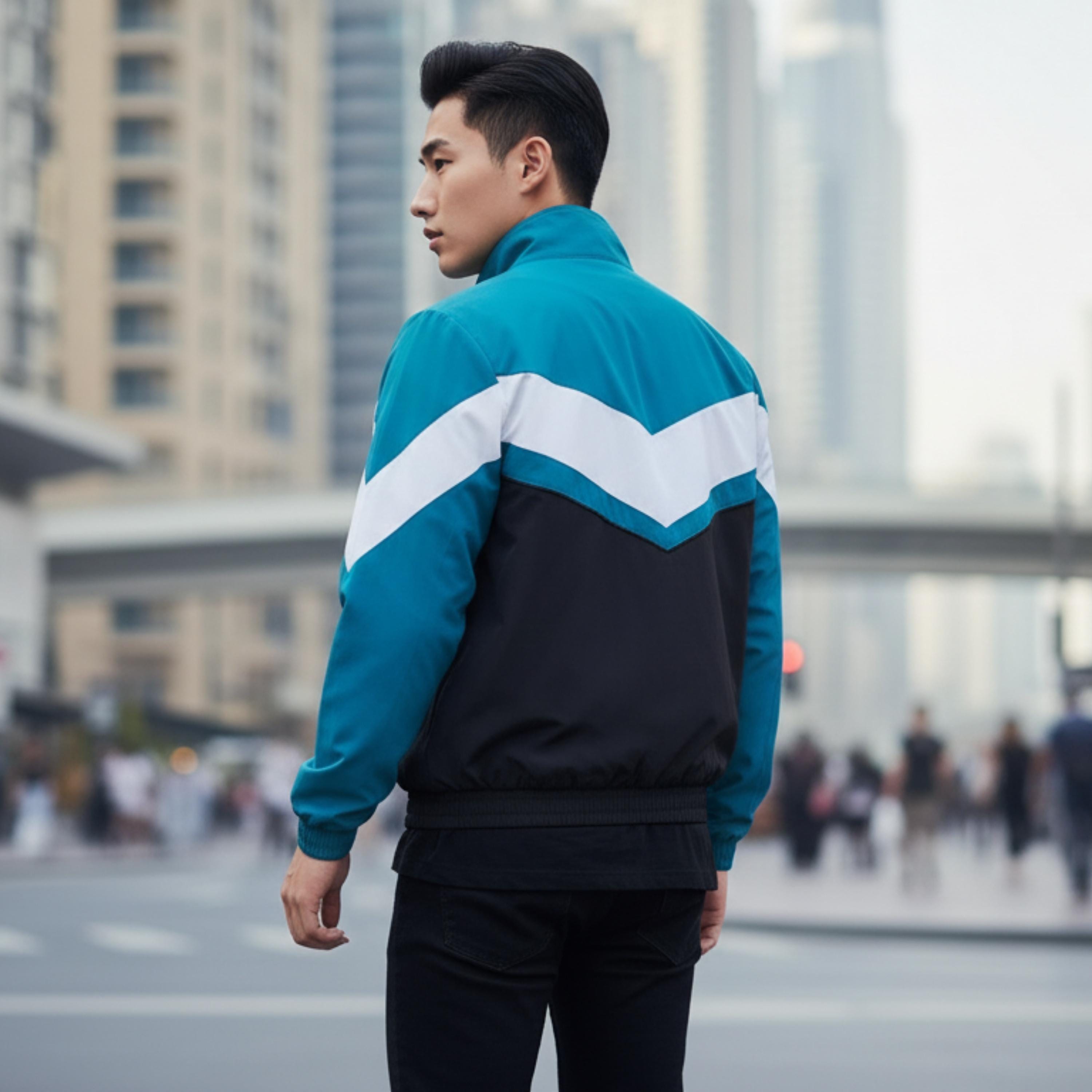 Weak Hero Class 1 Suho Jacket | Korean Streetwear Track Hoodie | Color Block Windbreaker Teal Black White | K-Drama Inspired Unisex  Jacket