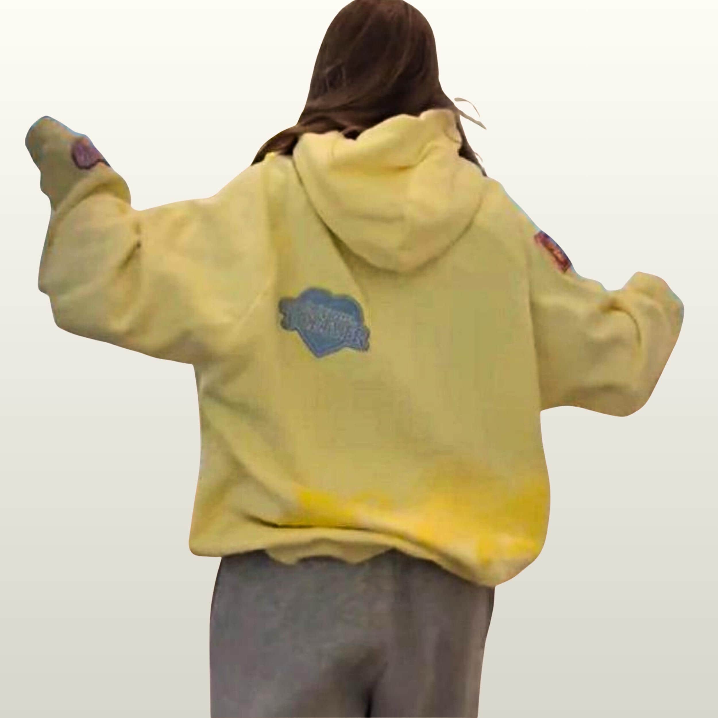 Sincerely Yours Salish Matter Yellow Hoodie | Pullover Sweatshirt | Fleece Jacket with Rose Patch and Heart Emblem | Fan Gift