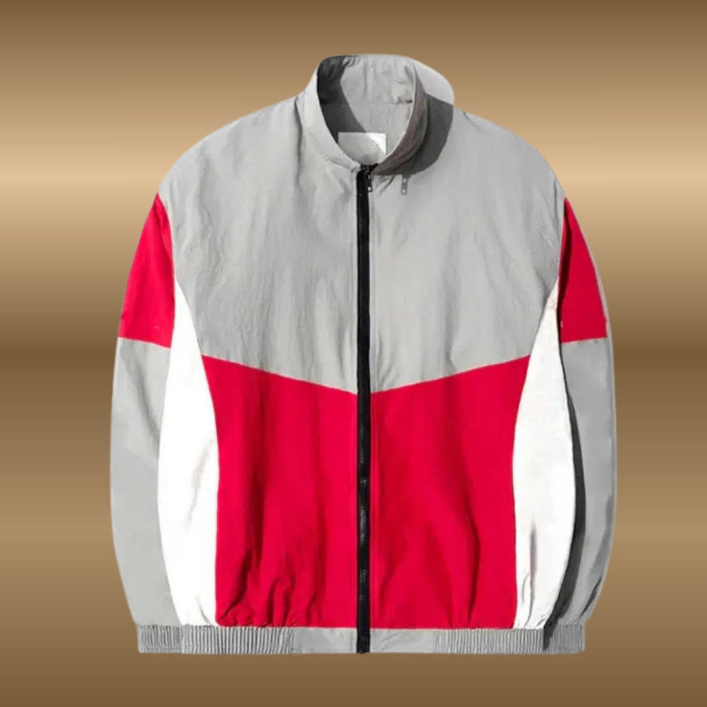 QT8 Garments Inspired Track Jacket | Red & Black Zip-Up Streetwear Jacket