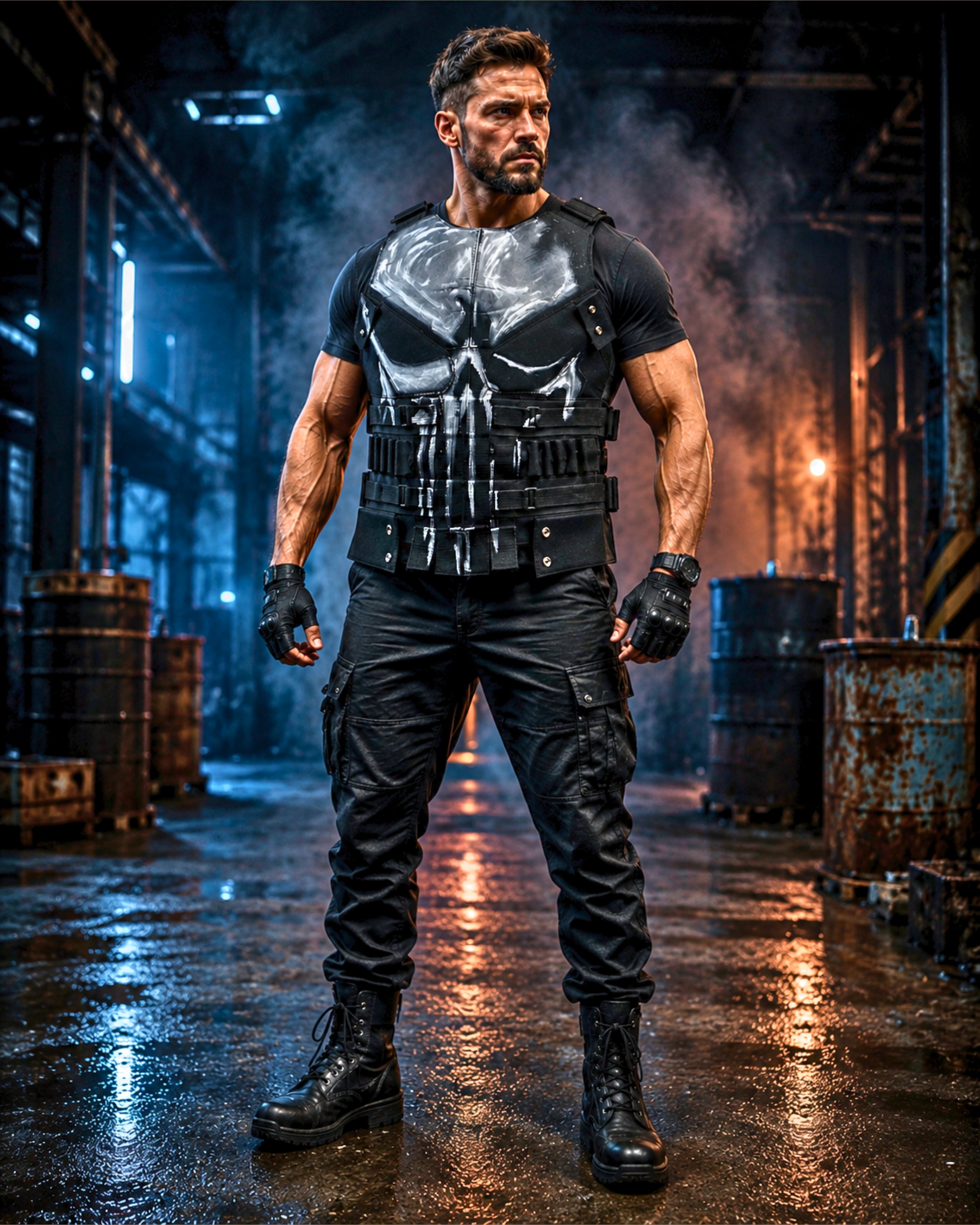 Punisher Skull Tactical Vest | Handmade Leather Combat Armor | Frank Castle Jon Bernthal Cosplay Costume | Halloween Gift for Men
