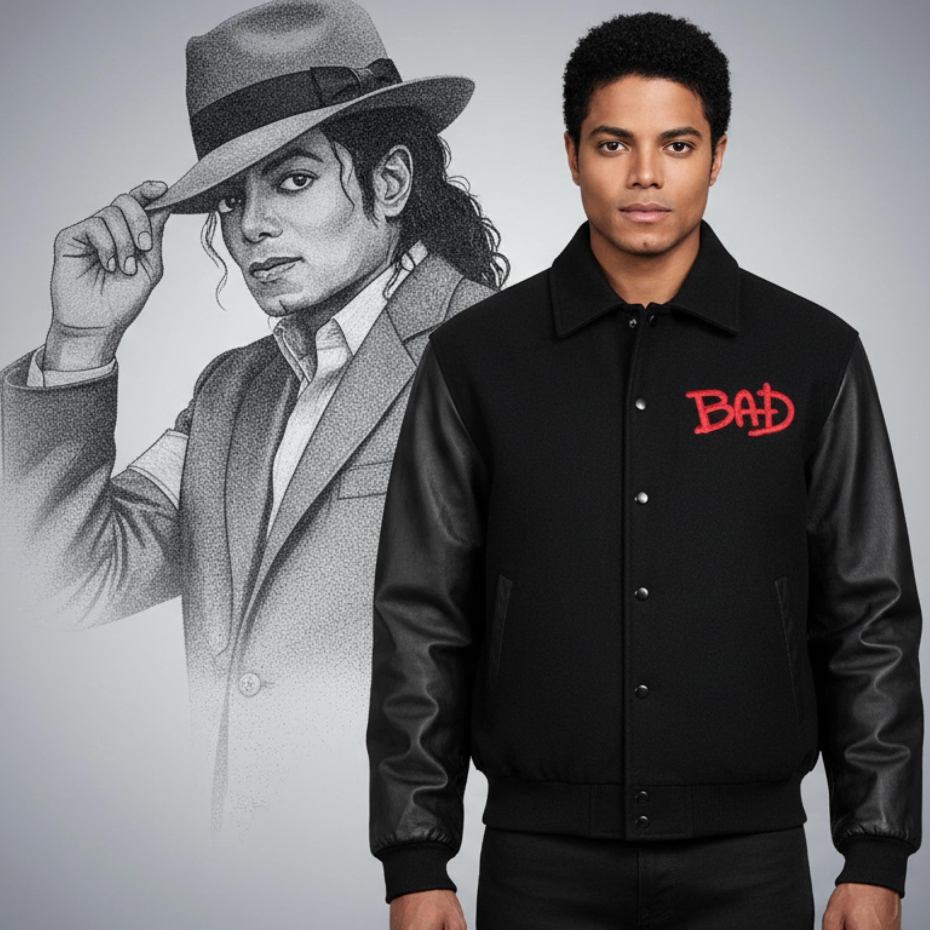 Michael Jackson BAD World Tour Moonwalk Varsity Jacket | Retro 80s King of Pop Concert Apparel