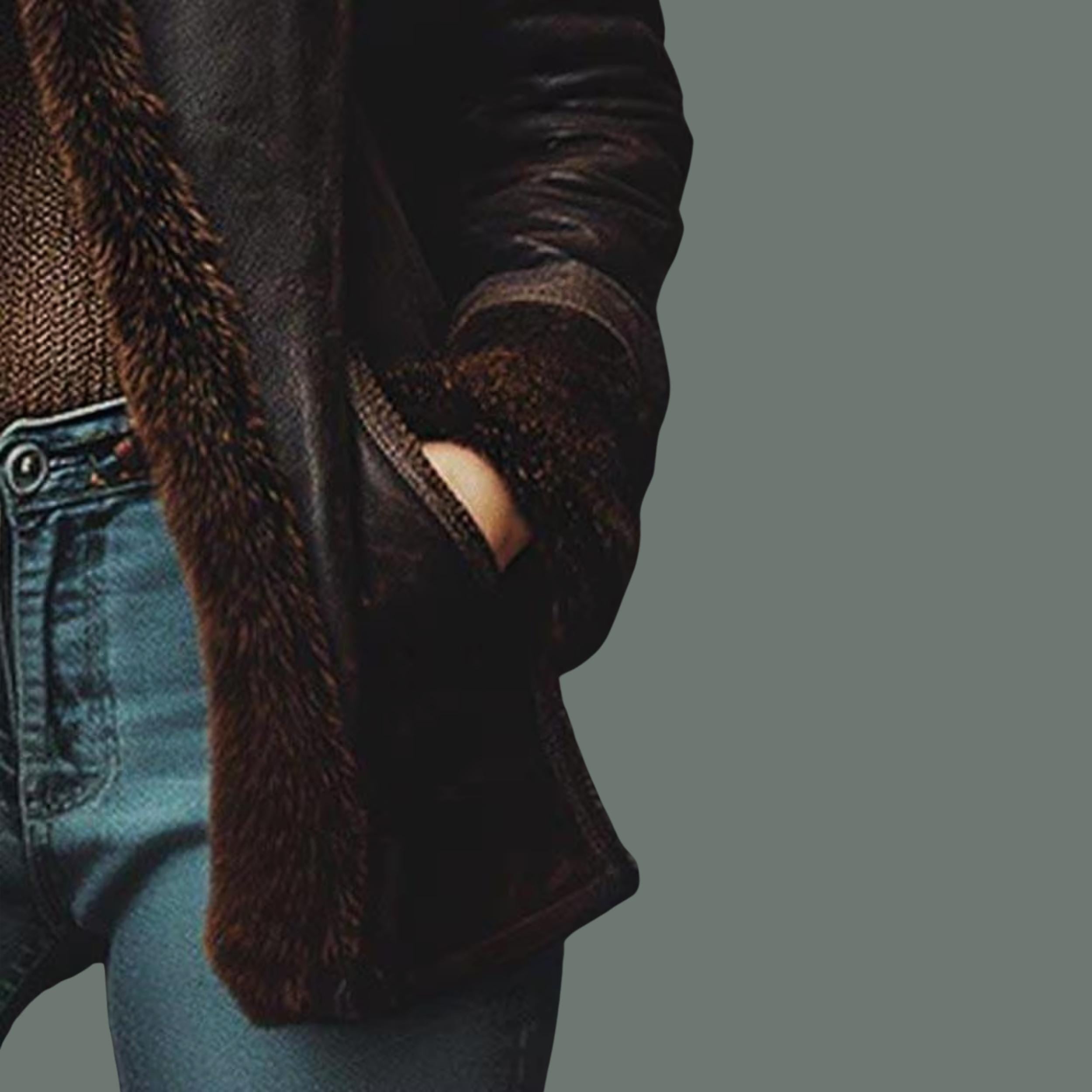 Women’s Handmade Dark Brown Shearling Coat | Vintage Aviator Sheepskin Distressed Jacket | New Year Gift