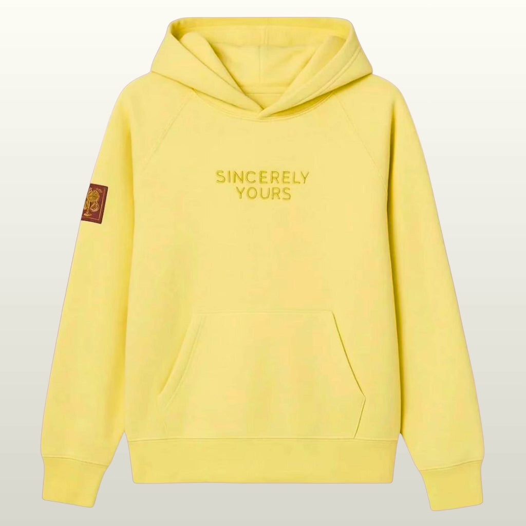 Sincerely Yours Salish Matter Yellow Hoodie | Pullover Sweatshirt | Fleece Jacket with Rose Patch and Heart Emblem | Fan Gift