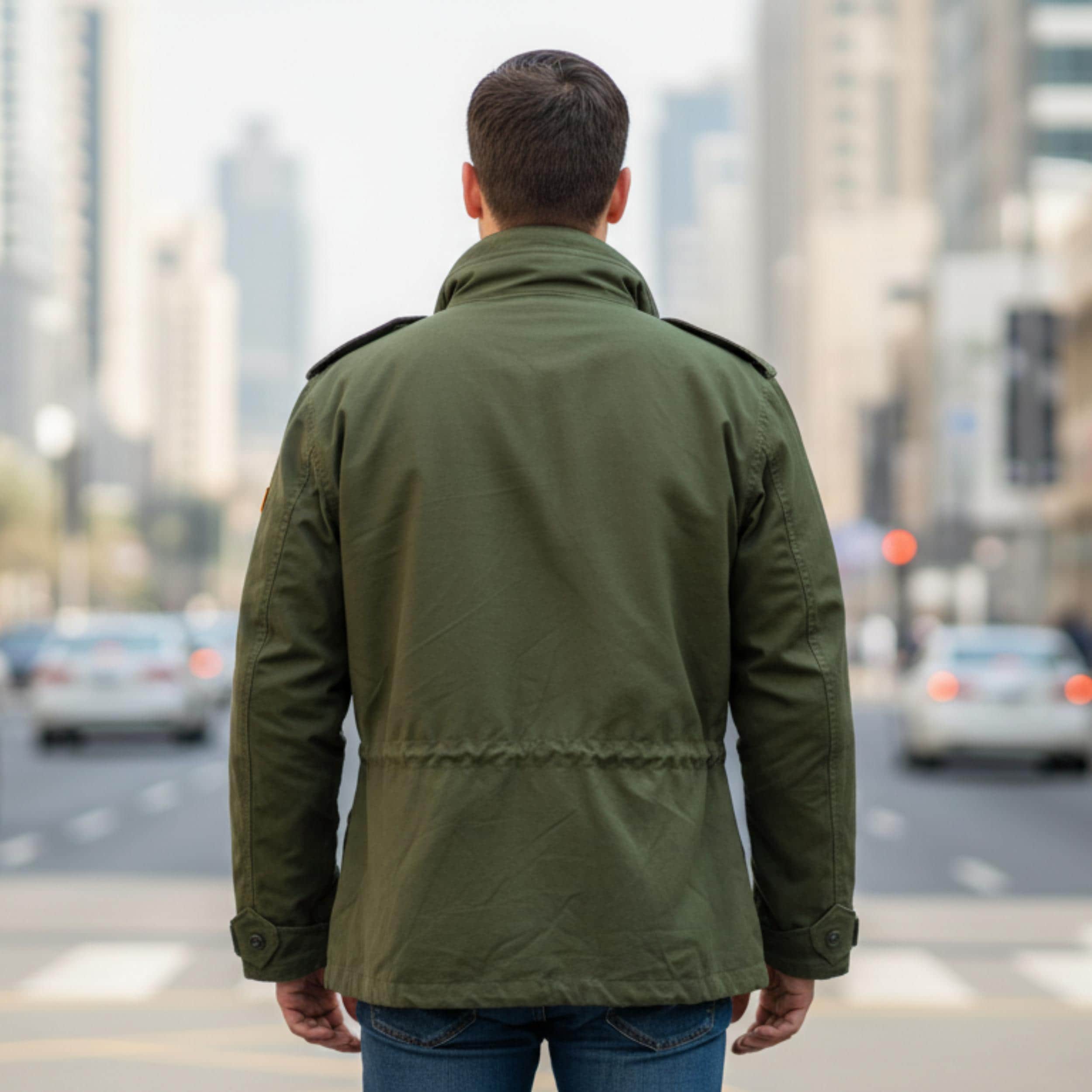 Mens John Rambo First Blood Sylvester Stallone Jacket | M65 Military US Army Olive Green Black Cotton Coat