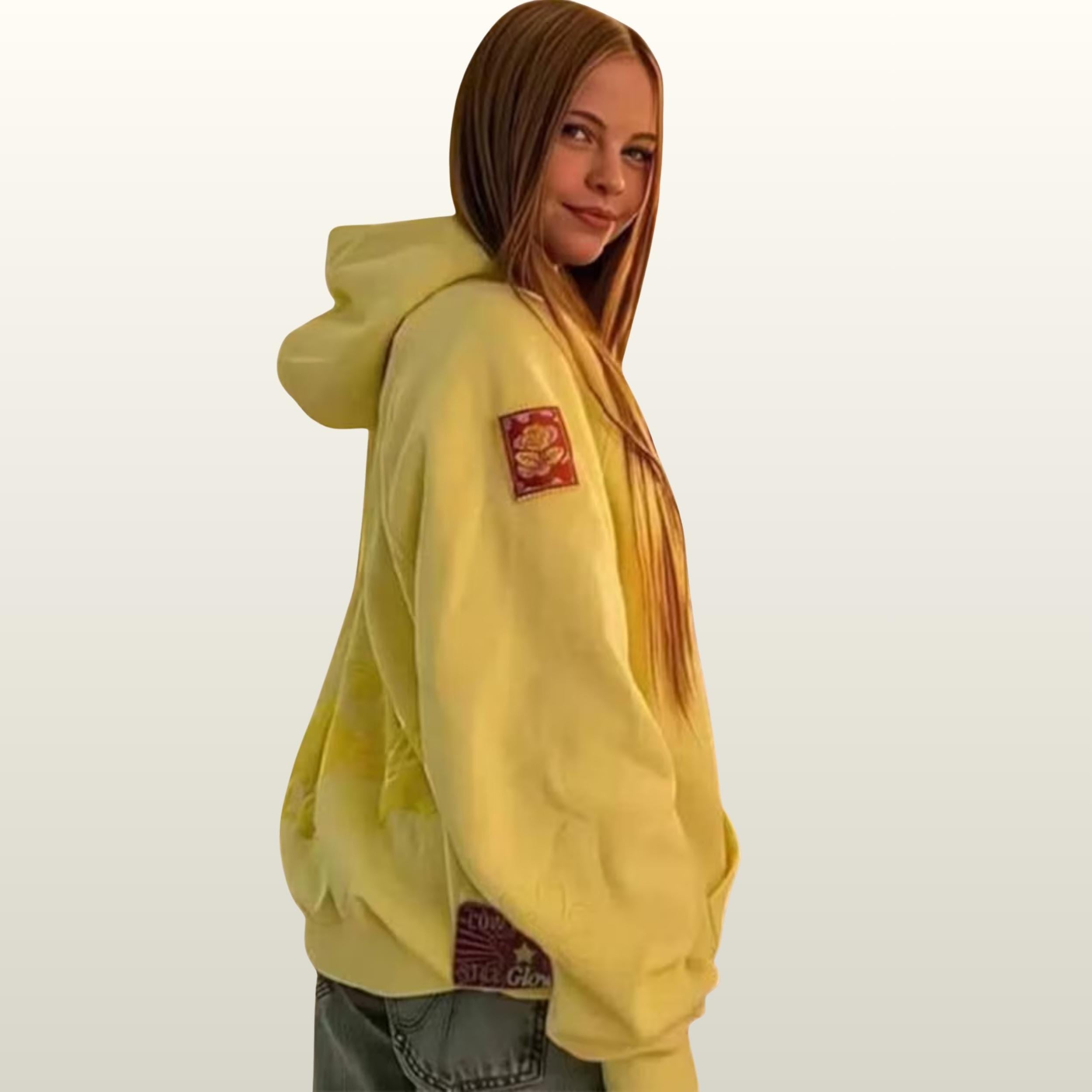 Sincerely Yours Salish Matter Yellow Hoodie | Pullover Sweatshirt | Fleece Jacket with Rose Patch and Heart Emblem | Fan Gift