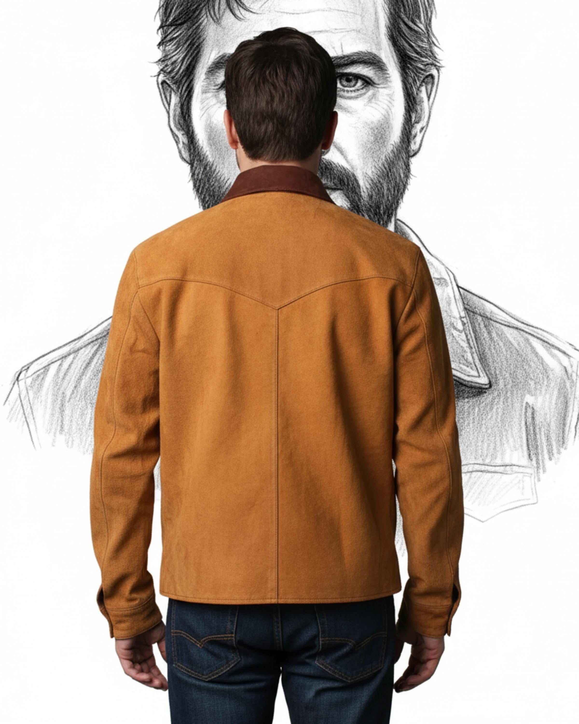 Joel Miller TLOU Jacket | The Last of Us Brown Suede Leather Coat | Handmade Cosplay Costume | Gift for Him