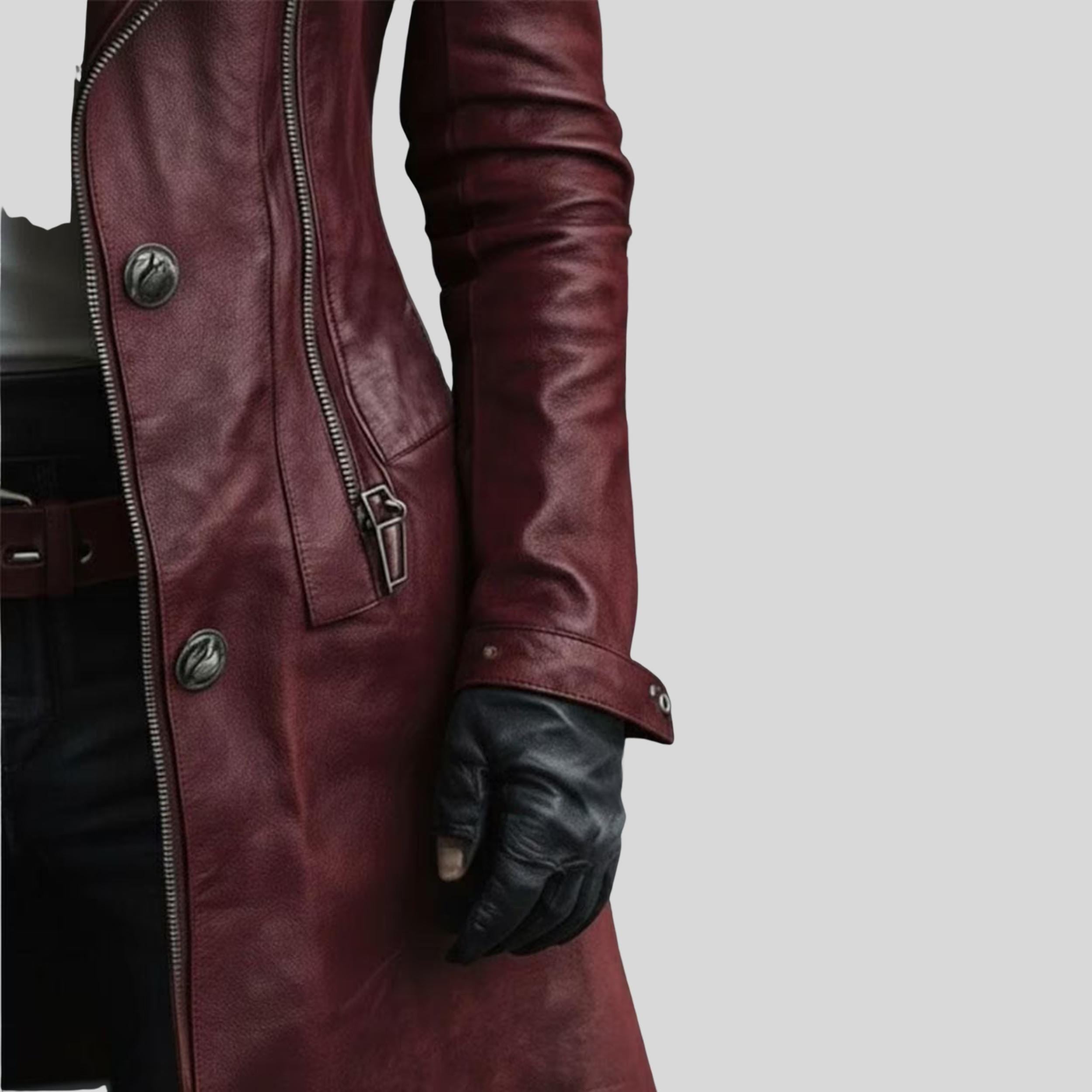 Women's Burgundy Sheepskin Aviator Jacket | Genuine Leather Lapel Collar Coat | Faux Fur Collar