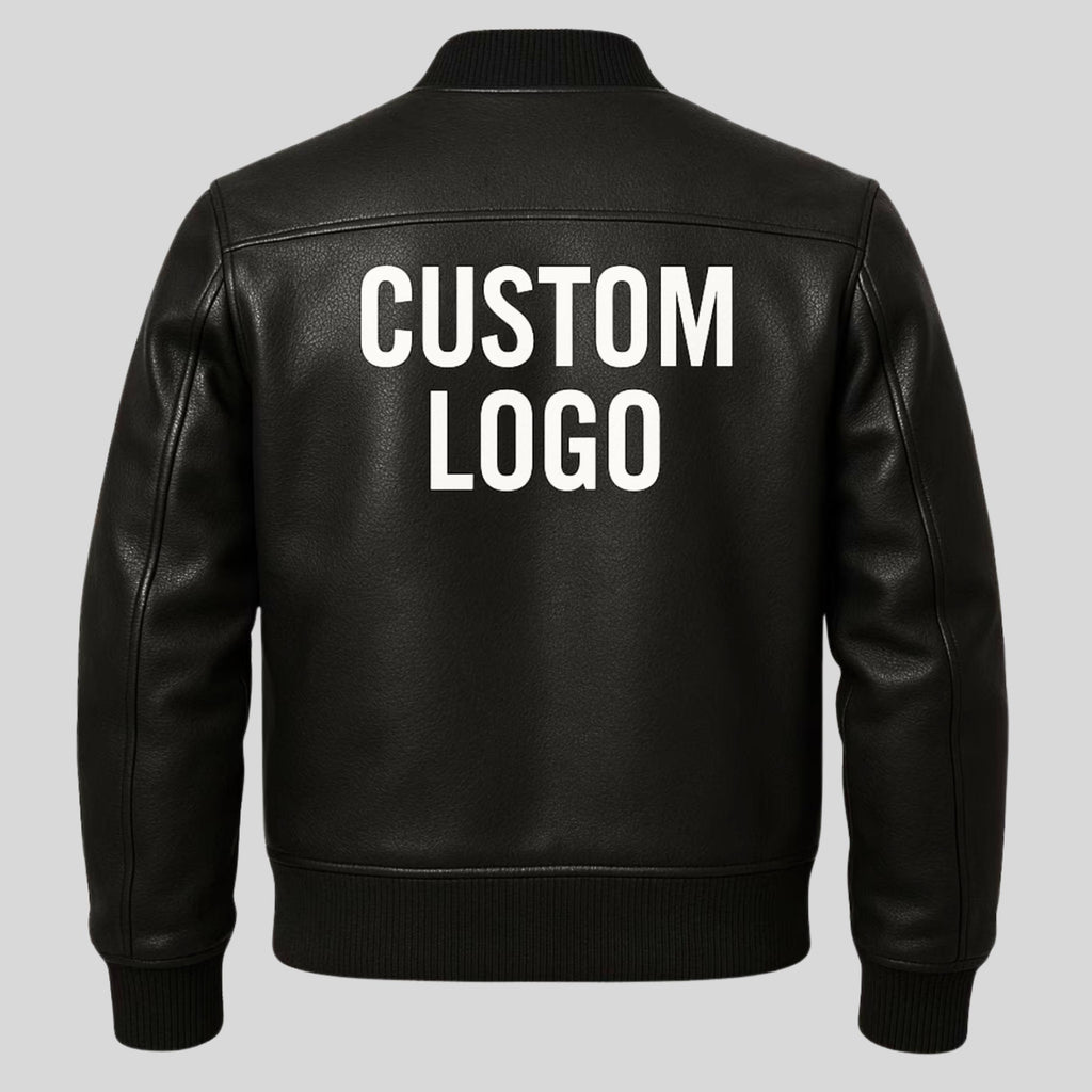 Custom Embroidered Sheepskin Leather Bomber Jacket | Handmade