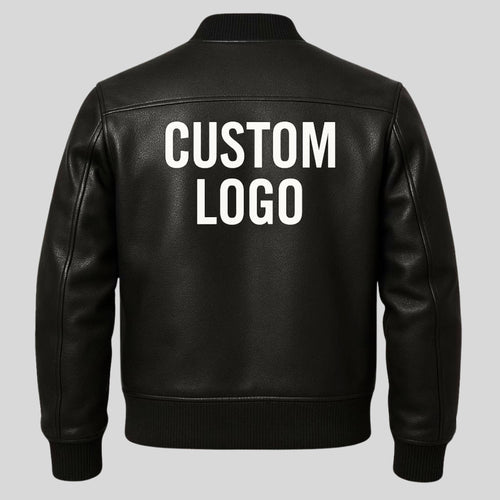 Custom Embroidered Sheepskin Leather Bomber Jacket | Handmade