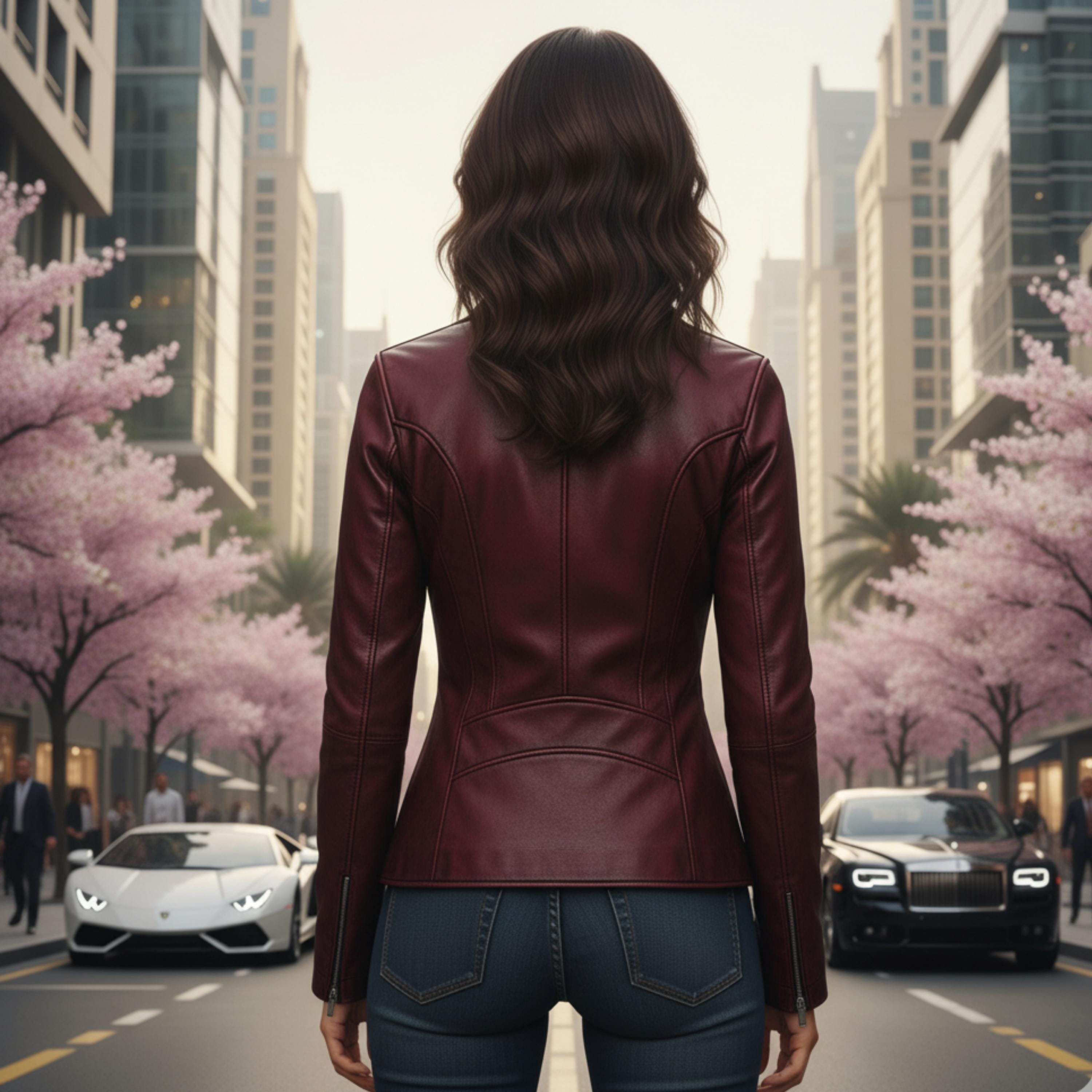 Women's Vintage Burgundy Natural Leather Jacket | Handmade Retro Coat