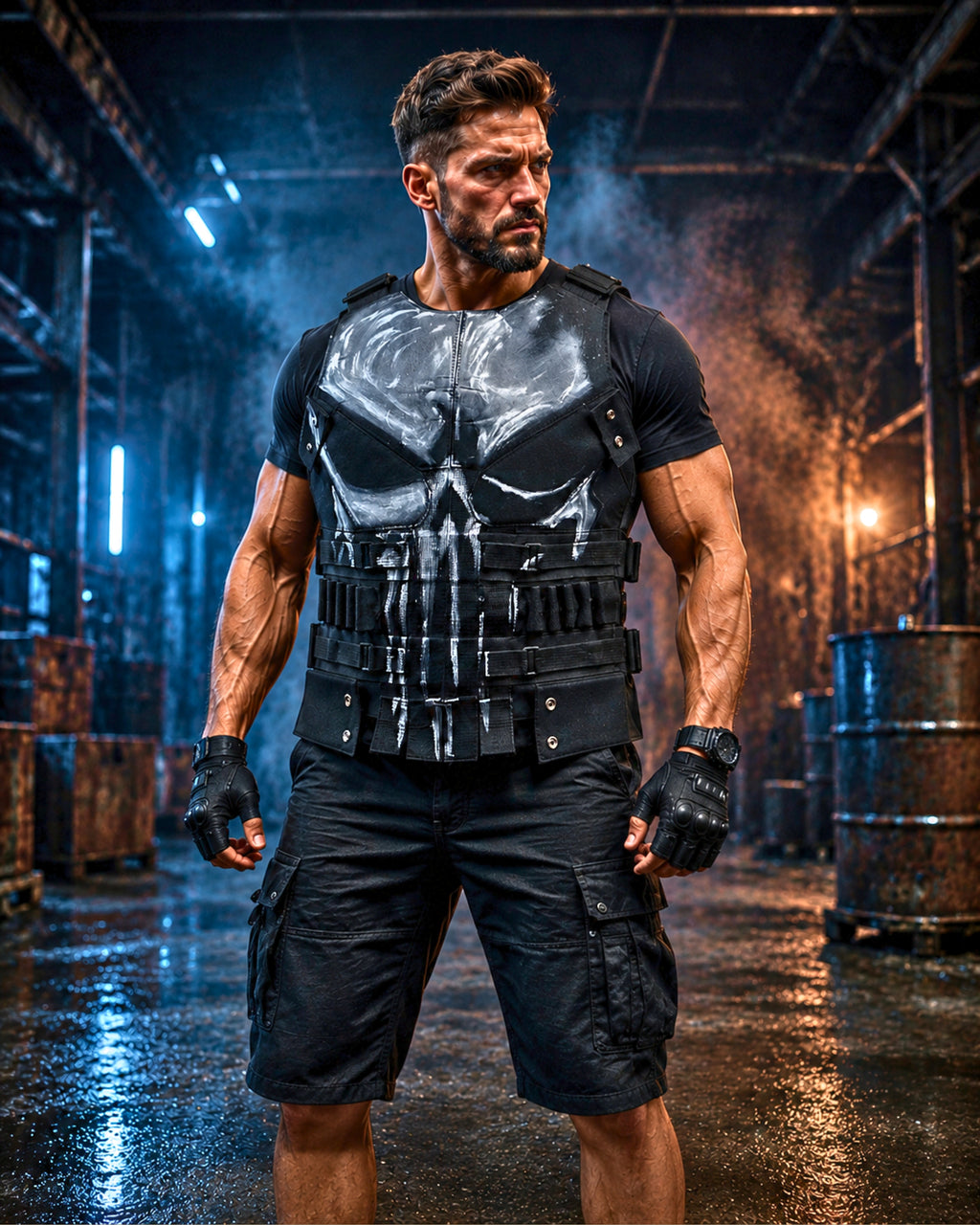 Punisher Skull Tactical Vest | Handmade Leather Combat Armor | Frank Castle Jon Bernthal Cosplay Costume | Halloween Gift for Men
