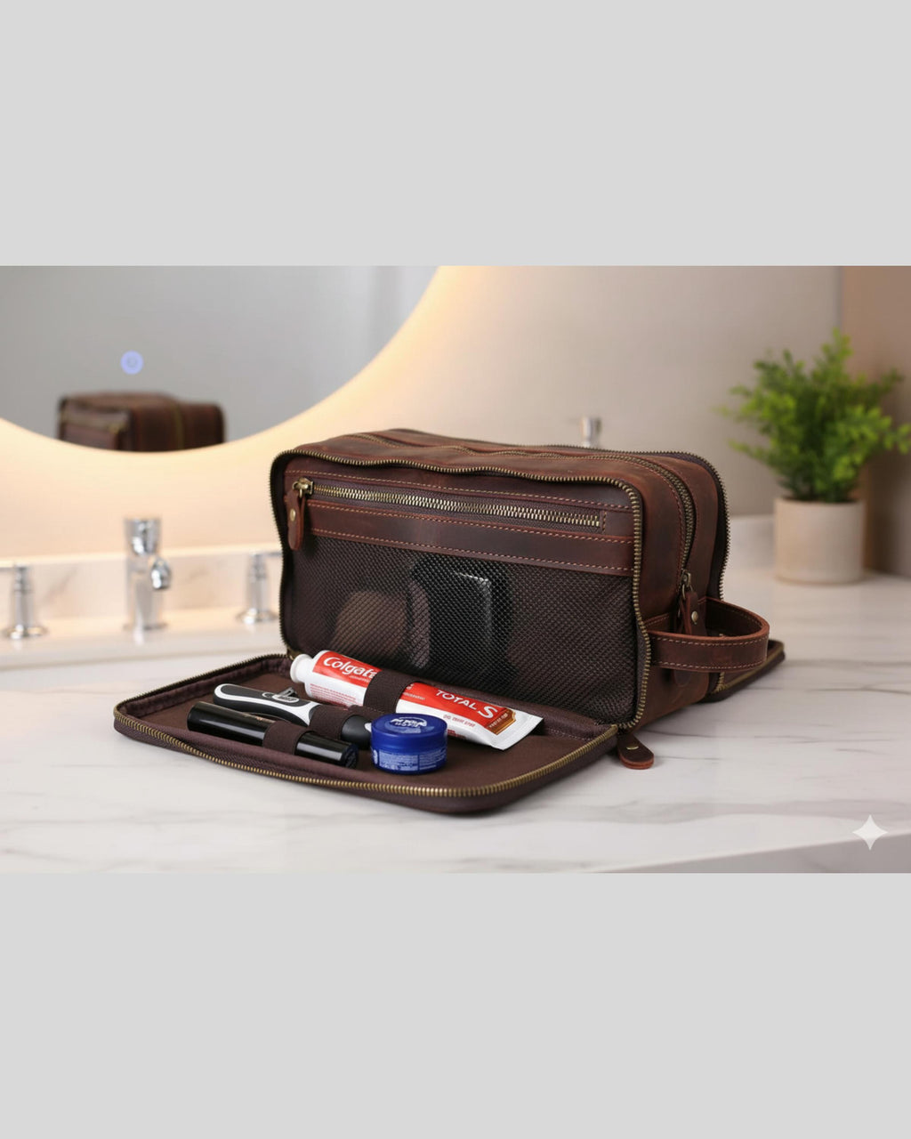 Groomsmen Gift | Leather Toiletry Bag | Crazy Horse Dopp Kit | Men's Shaving Kit | Travel Grooming Organizer | Gift for Him
