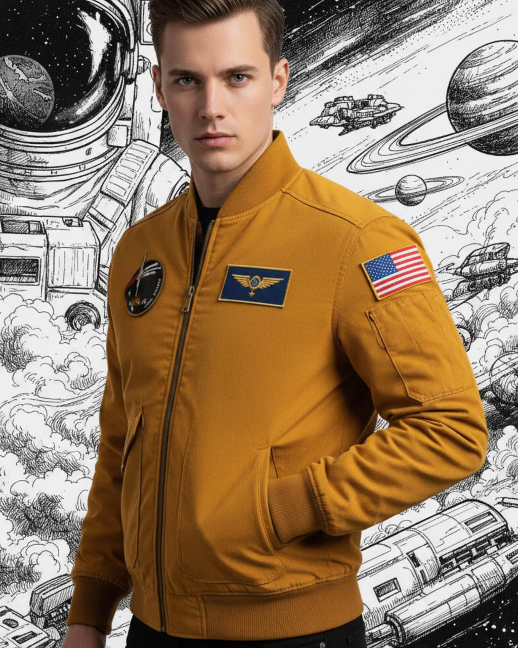 Project Hail Mary Inspired Ryan Gosling Yellow Jacket | Handmade Astronaut Bomber Jacket | Sci-Fi Fan Made Cosplay Coat