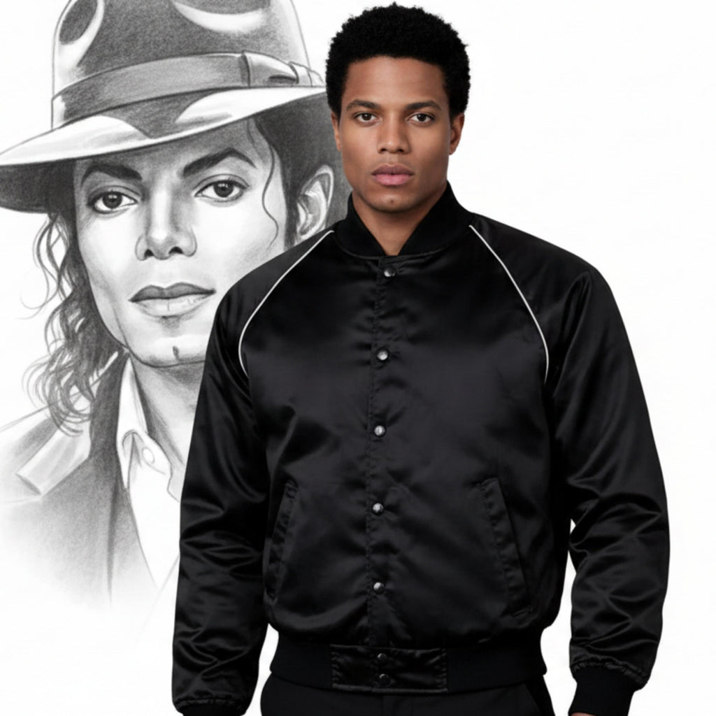 Michael Jackson 1984 Victory Tour Jacket | MJ The Jacksons Satin Bomber Jacket | Vintage Pop Star Outerwear