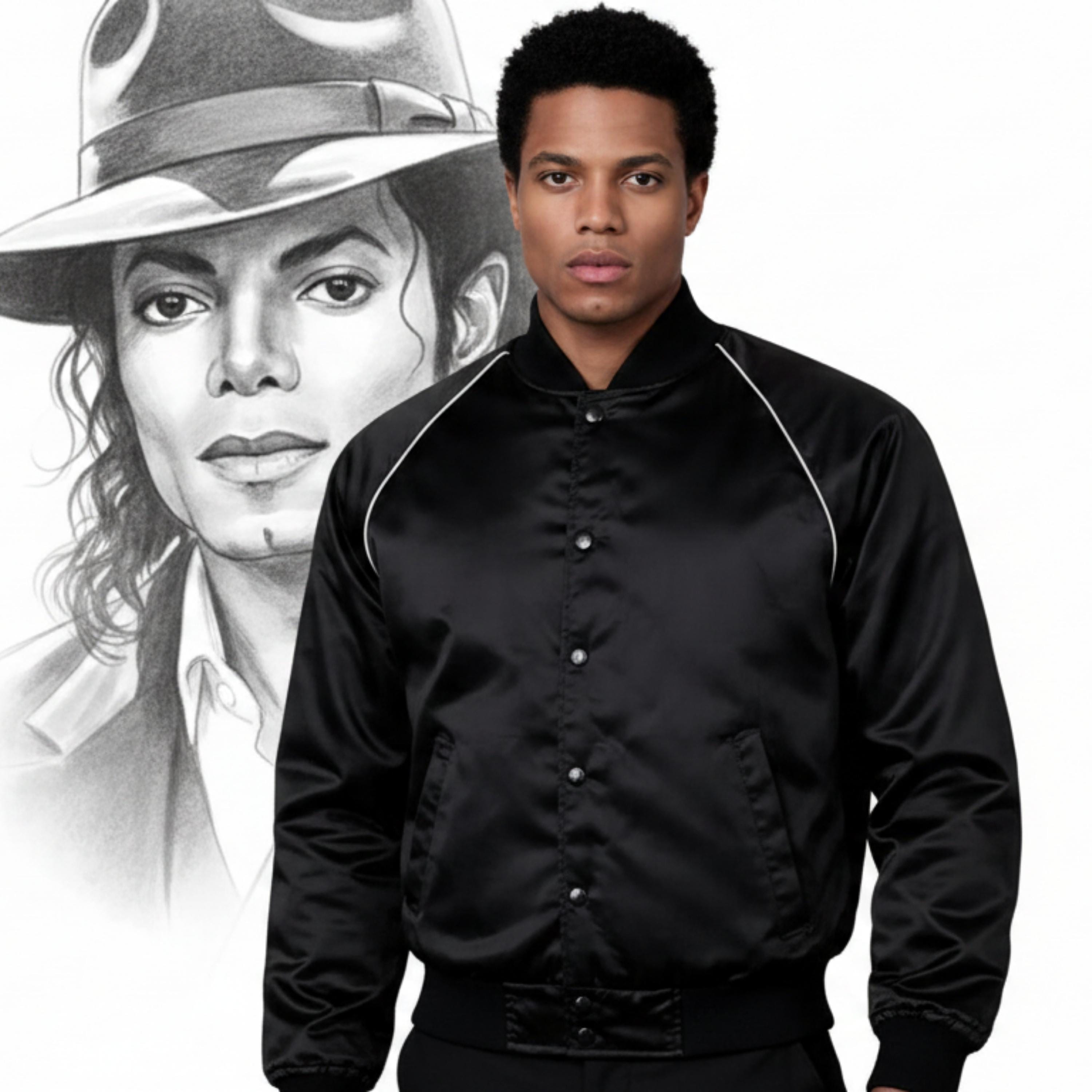 Michael Jackson 1984 Victory Tour Jacket | MJ The Jacksons Satin Bomber Jacket | Vintage Pop Star Outerwear
