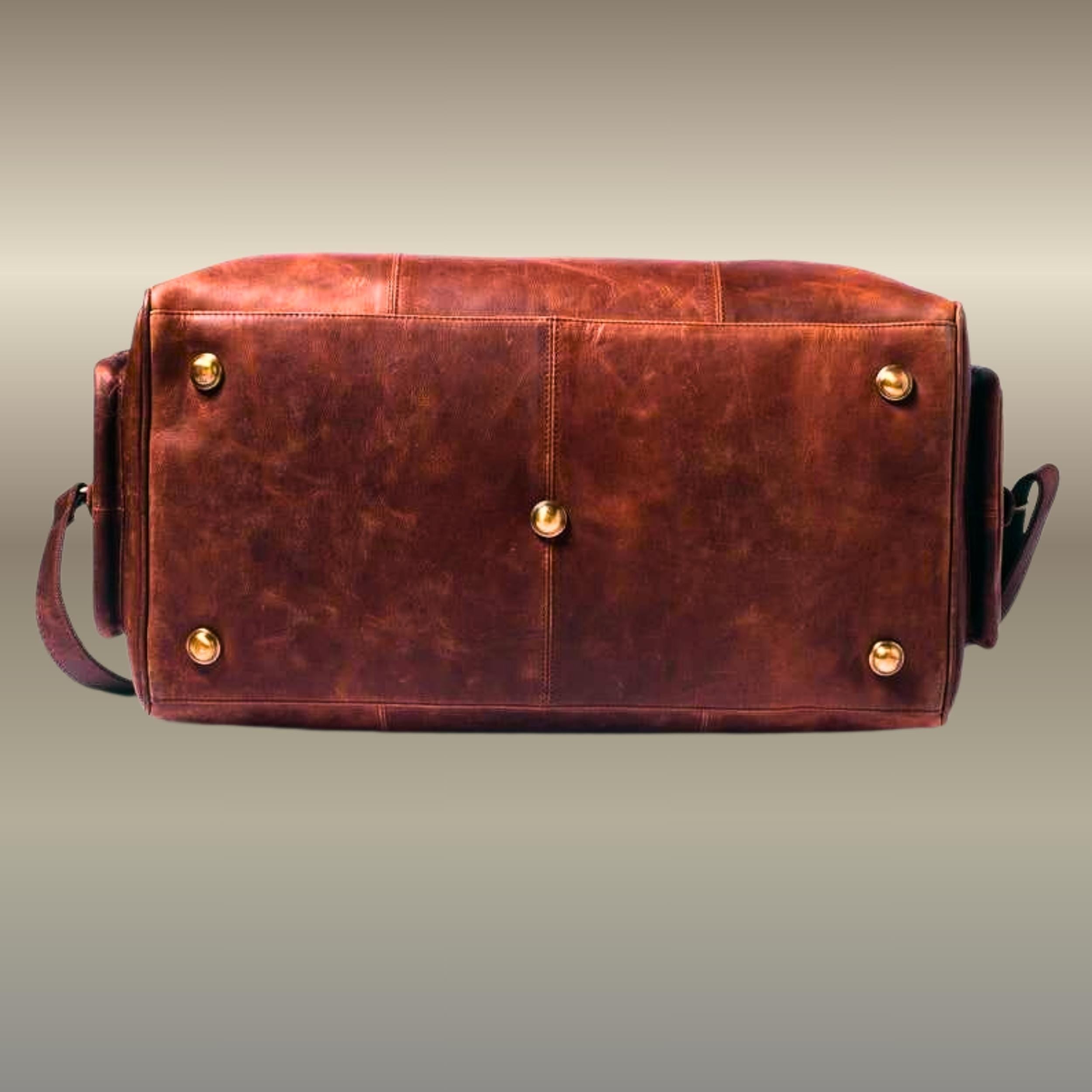 Personalized Full Grain Leather Duffel Bag Handmade Weekender Travel Bag Vintage Brown Men’s Overnight Gym Holdall Gift for Him
