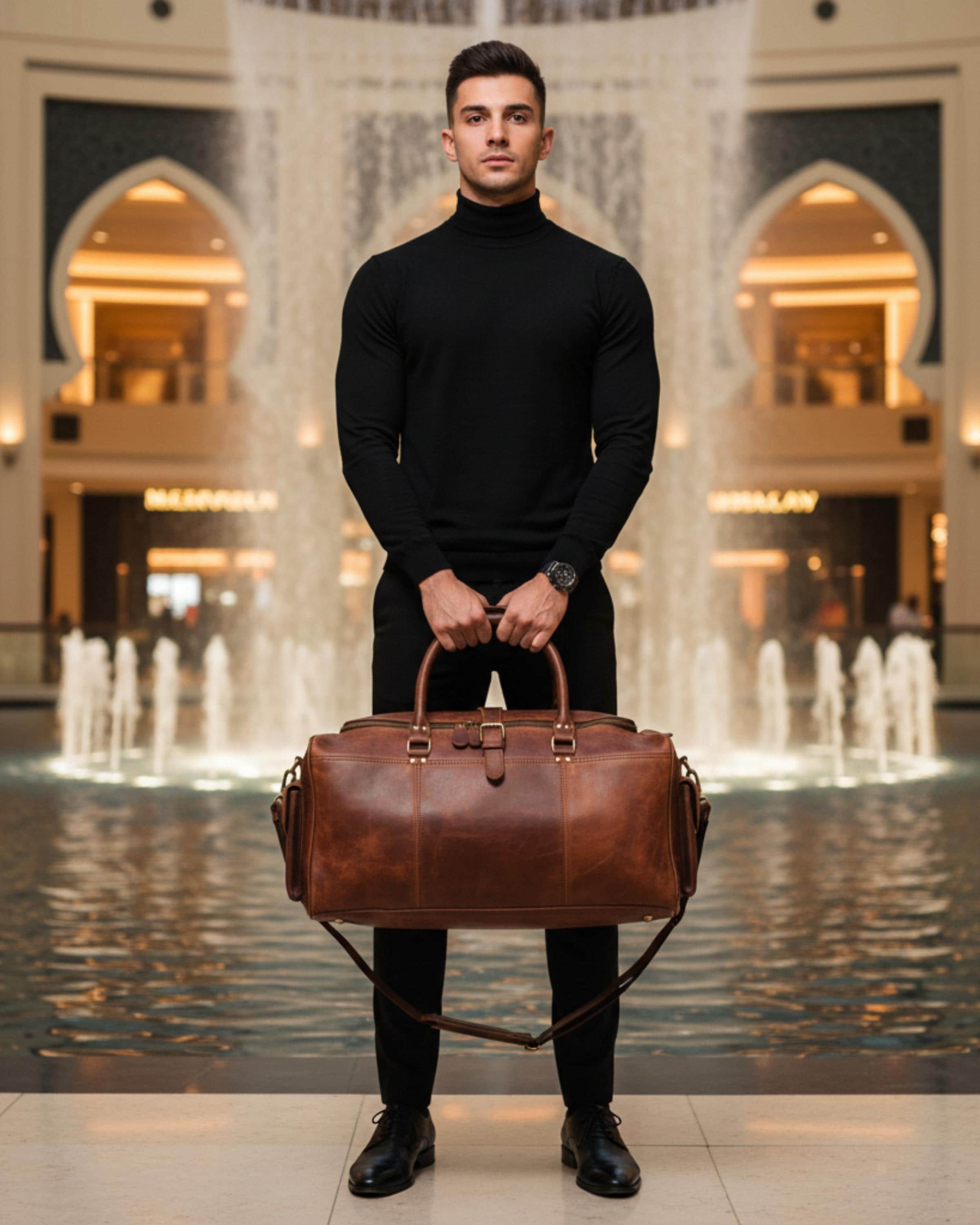 Personalized Full Grain Leather Duffel Bag Handmade Weekender Travel Bag Vintage Brown Men’s Overnight Gym Holdall Gift for Him