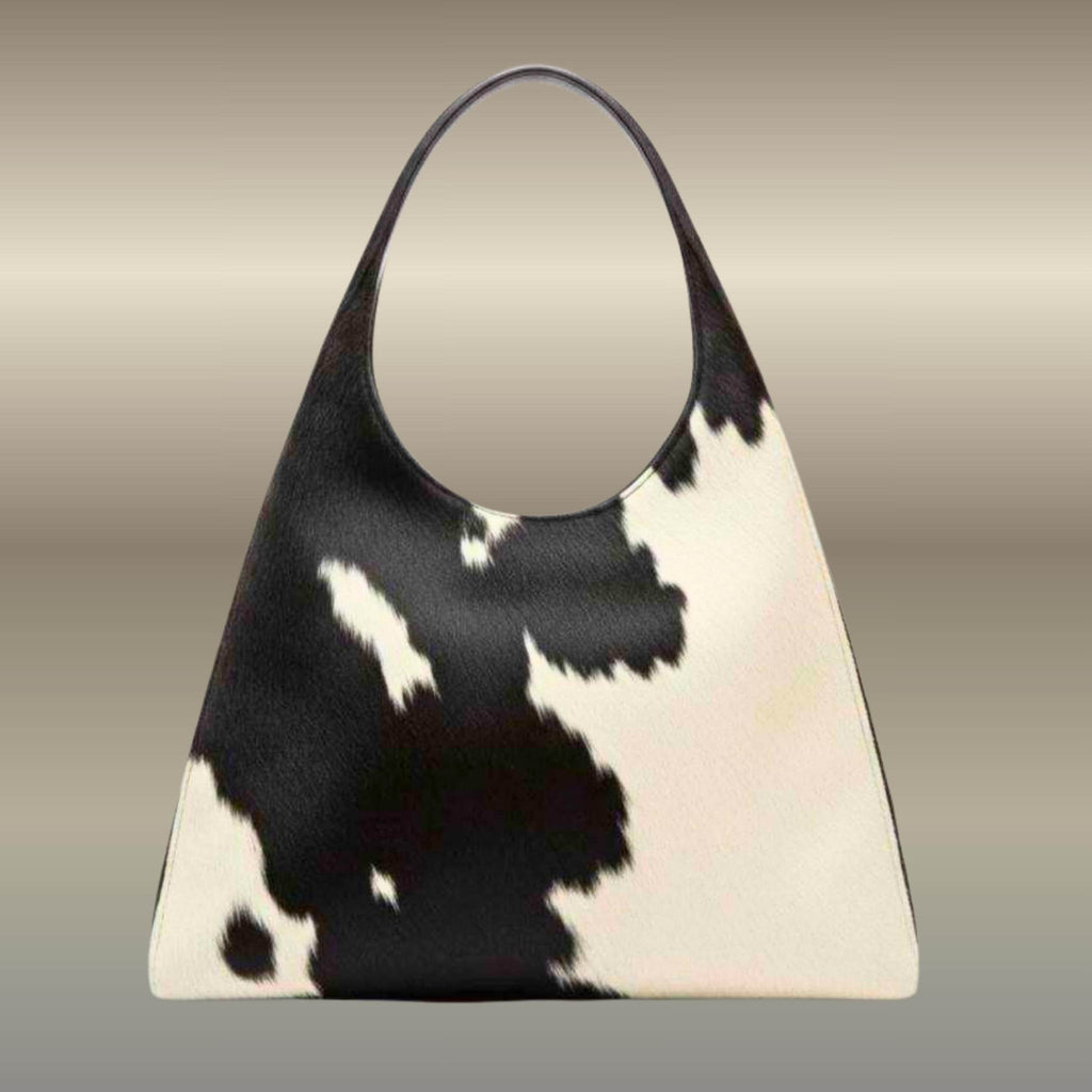 Cow Print Leather Hobo Bag for Women | Cowhide Shoulder Bag | Western Slouchy Tote | Large Everyday Handbag | Gift for Her