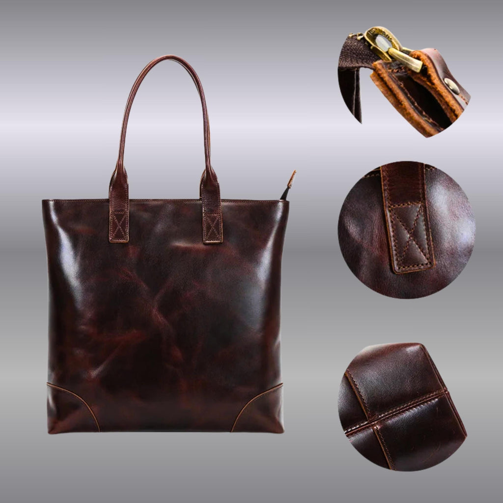 Personalized Leather Tote Bag for Women | Large Leather Work Tote | Laptop Shoulder Bag | Handmade Purse | Gift for Her | Gift for Mom