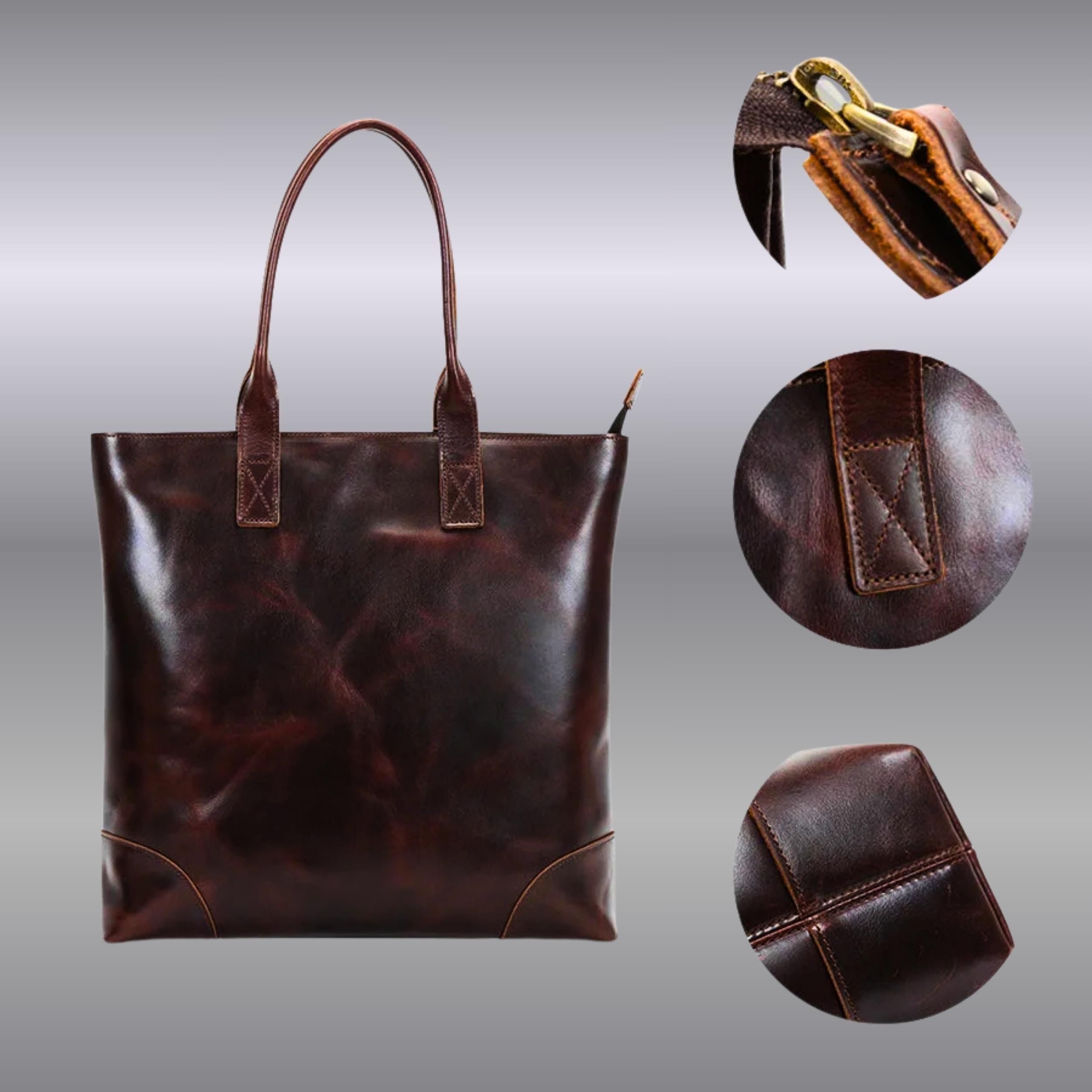 Personalized Leather Tote Bag for Women | Large Leather Work Tote | Laptop Shoulder Bag | Handmade Purse | Gift for Her | Gift for Mom