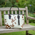Handmade Hair-On Cowhide Leather Tote Bag | Western Boho Cowhide Shoulder Purse | Large Everyday Handbag