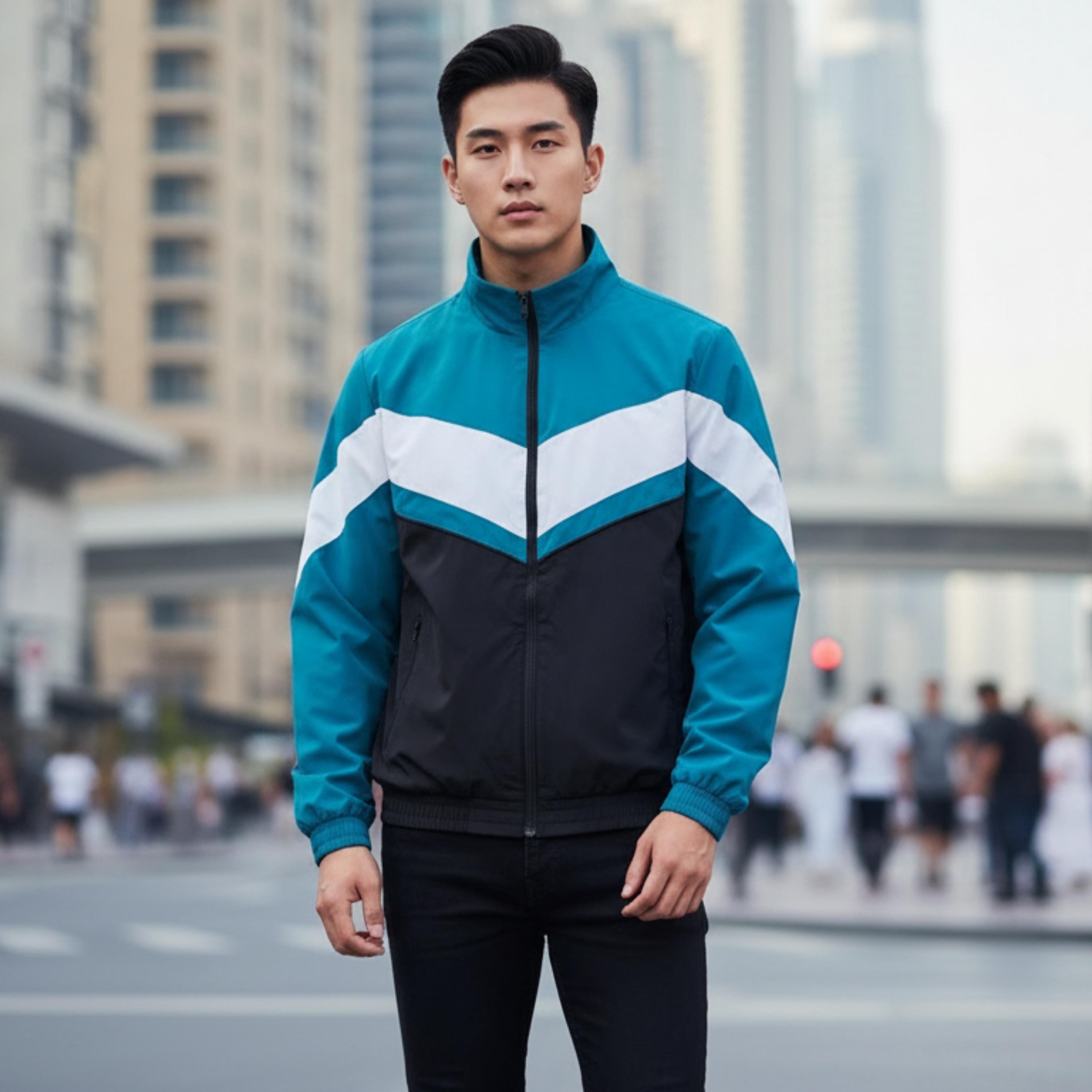 Weak Hero Class 1 Suho Jacket | Korean Streetwear Track Hoodie | Color Block Windbreaker Teal Black White | K-Drama Inspired Unisex  Jacket