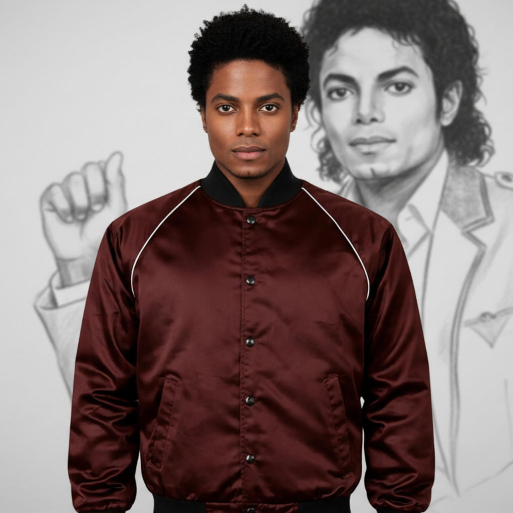 Michael Jackson 1984 Victory Tour Jacket | MJ The Jacksons Satin Bomber Jacket | Vintage Pop Star Outerwear