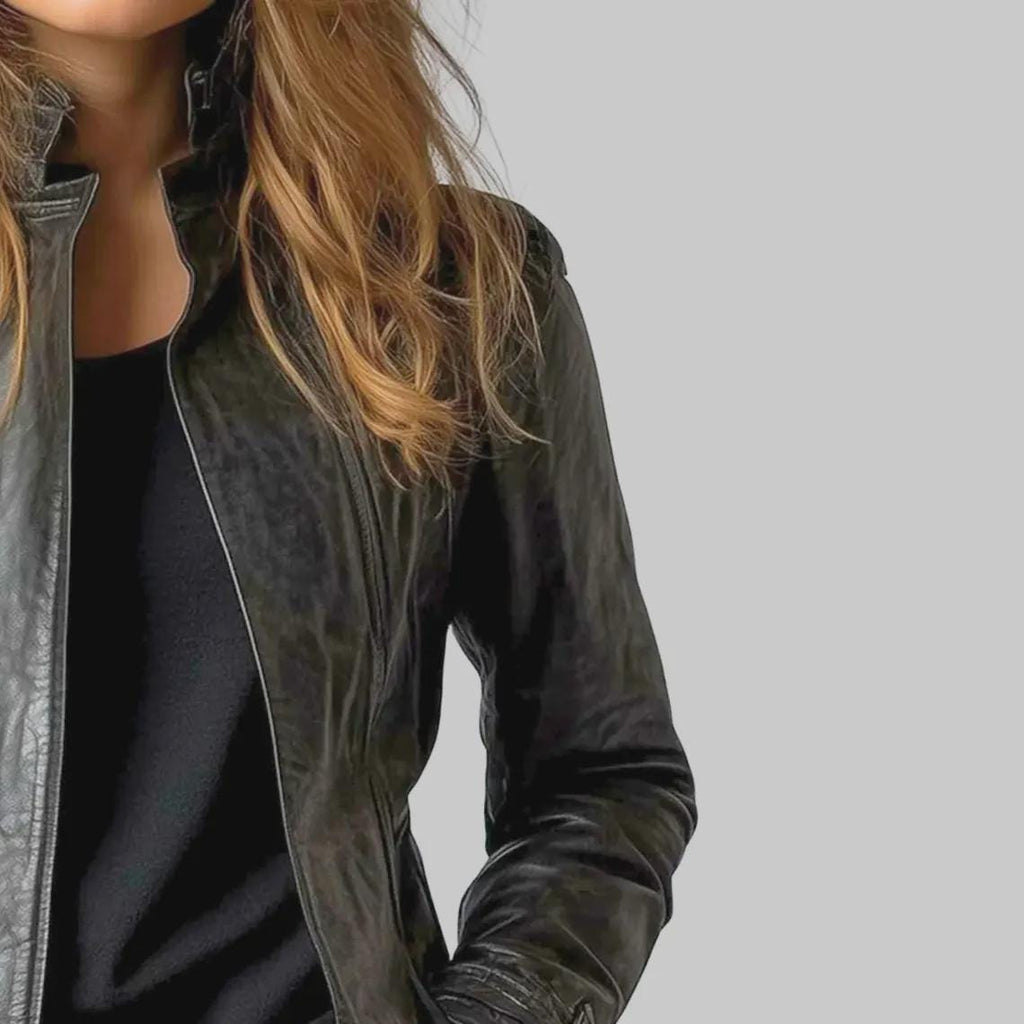 Women's Handmade Black Genuine Leather Blazer | Customized Long Jacket | Luxury Gift for Her