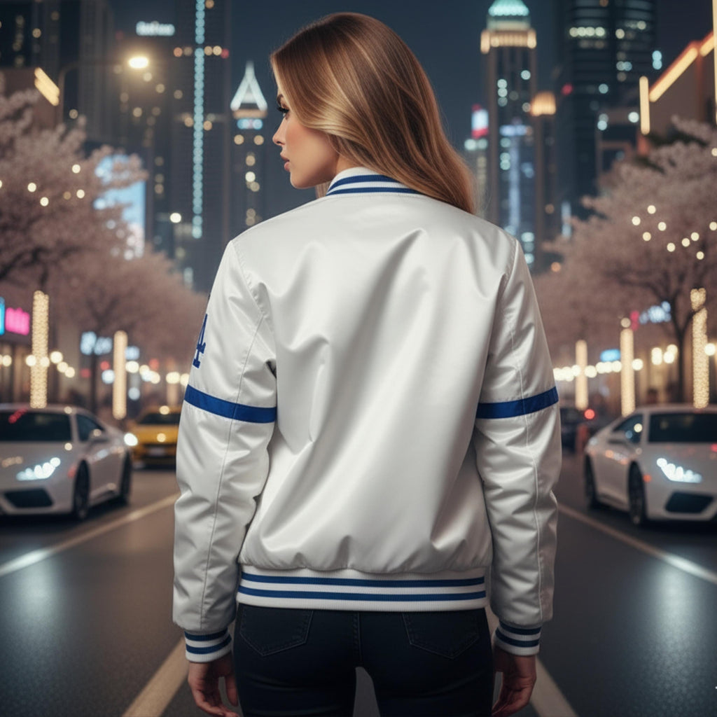 Los Angeles Dodgers Satin Varsity Jacket | Royal Blue Baseball Bomber Inspired Vintage Jacket | Limited Edition | Gift for Him