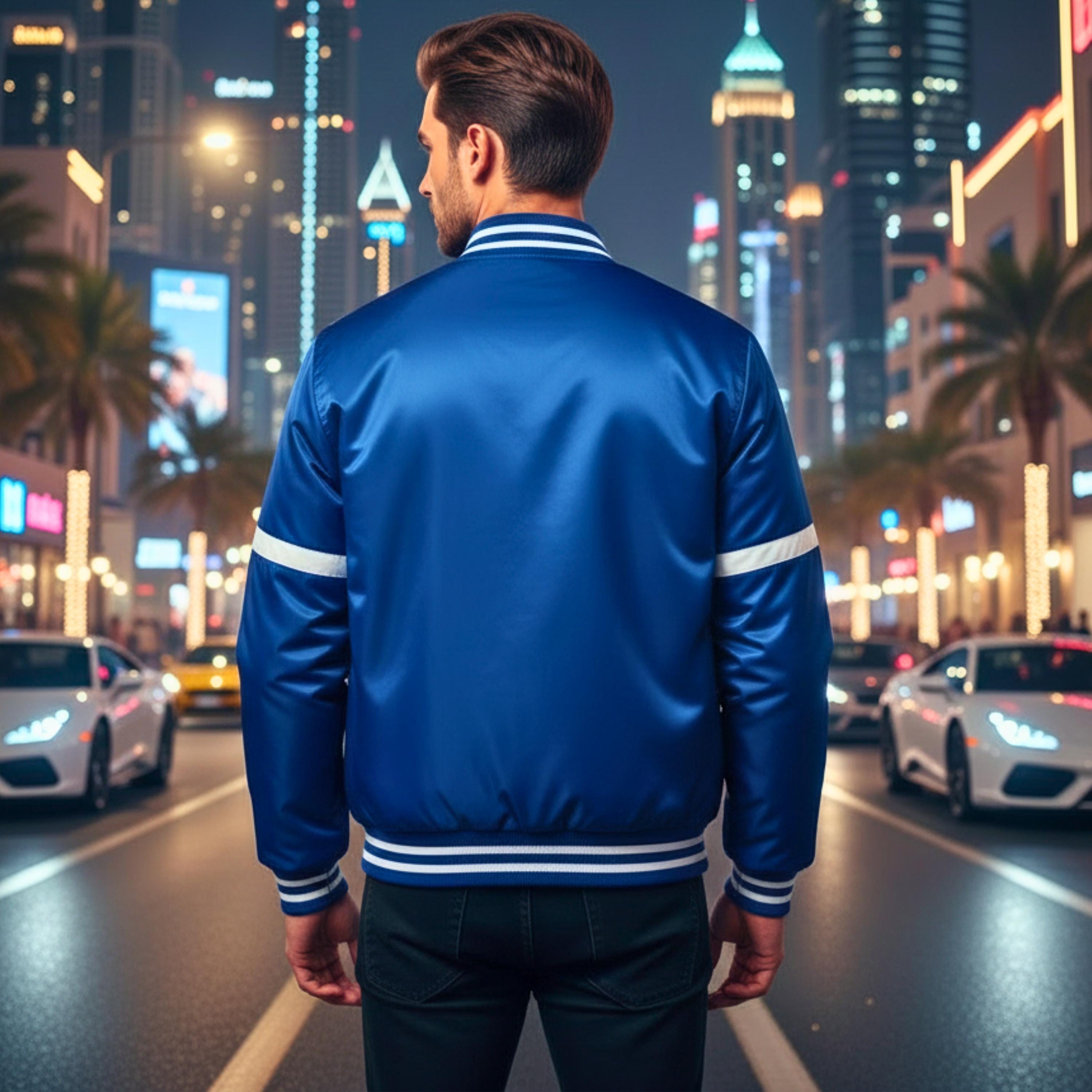 Los Angeles Dodgers Satin Varsity Jacket | Royal Blue Baseball Bomber Inspired Vintage Jacket | Limited Edition | Gift for Him