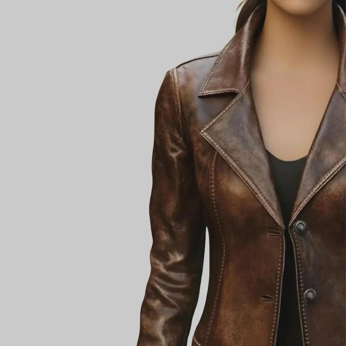 Women’s Real Leather Motorcycle Jacket | Vintage Brown Distressed Biker Jacket | Trendy Style