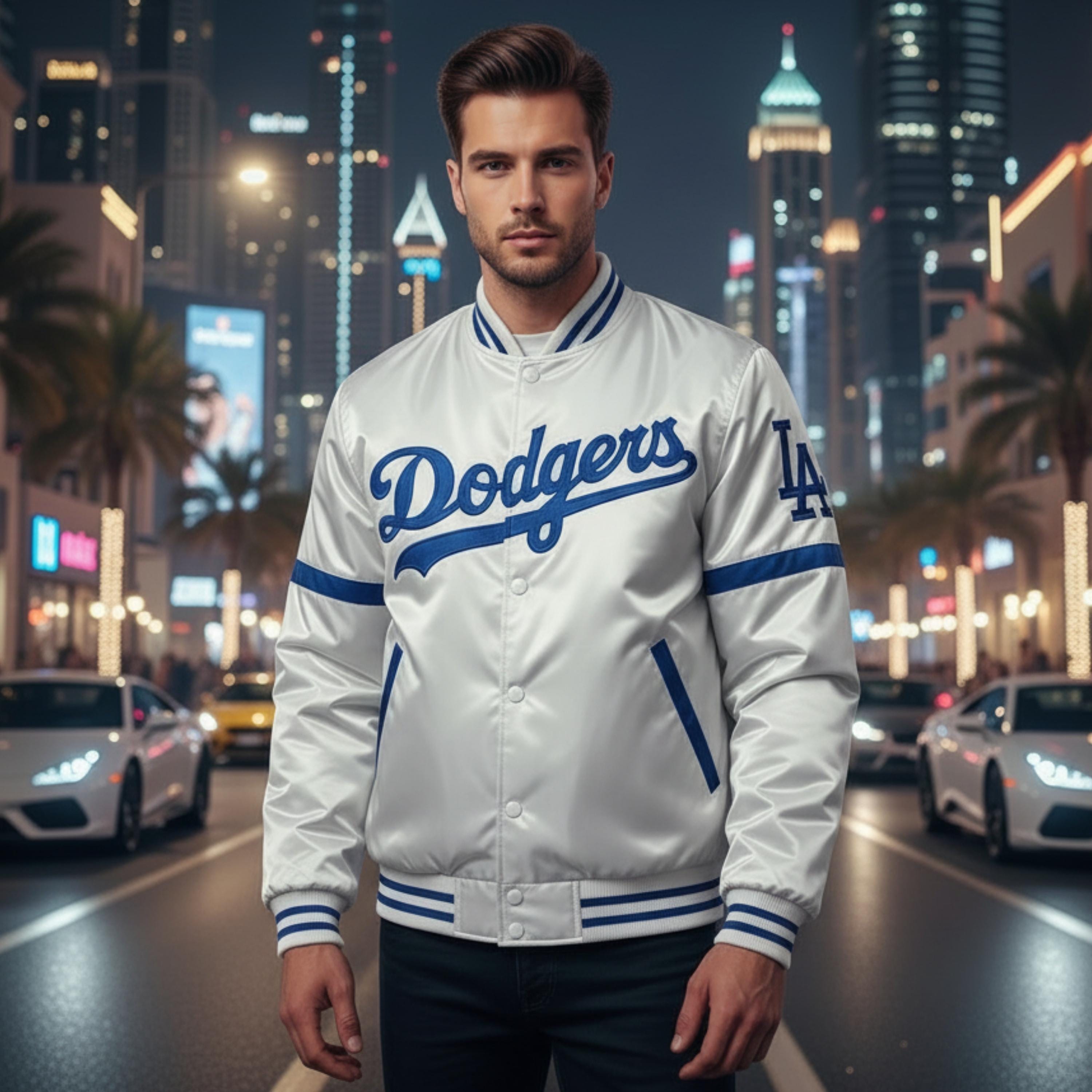 Los Angeles Dodgers Satin Varsity Jacket | Royal Blue Baseball Bomber Inspired Vintage Jacket | Limited Edition | Gift for Him