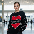 Eve Hewson Bad Sister Sweater | Oversized Heart Knit Jumper | Valentine’s Love Y2K Pullover