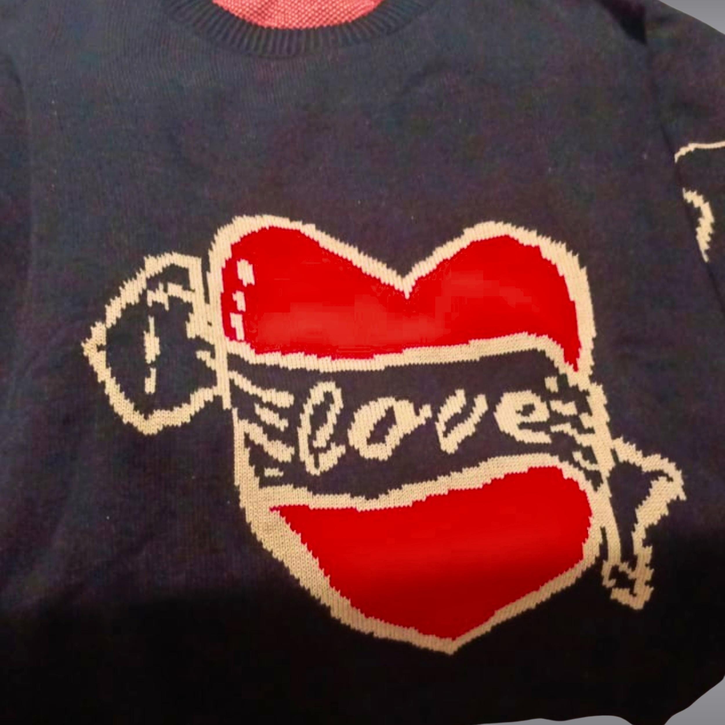Eve Hewson Bad Sister Sweater | Oversized Heart Knit Jumper | Valentine’s Love Y2K Pullover